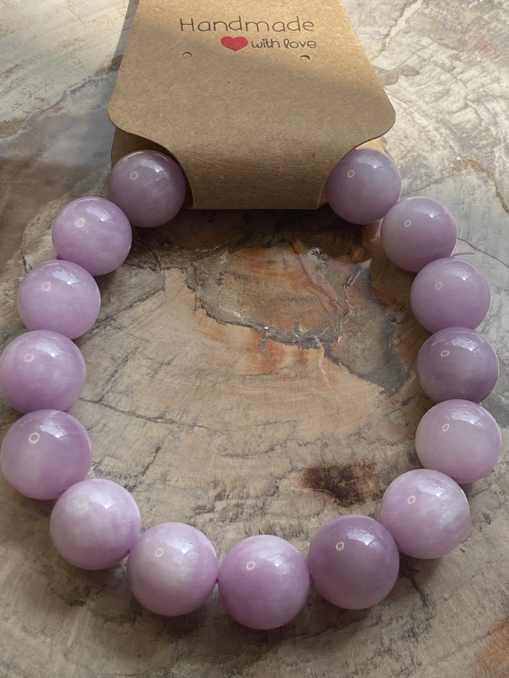 12mm kunzite crystal bracelet