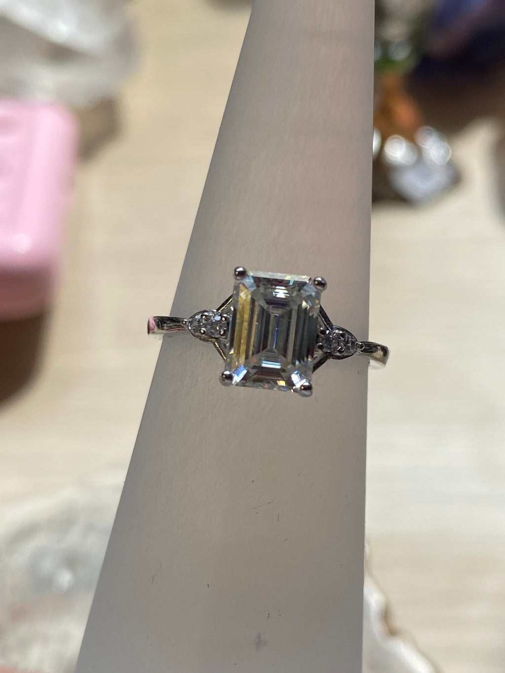 2ct Diamond silver Ajustable ring