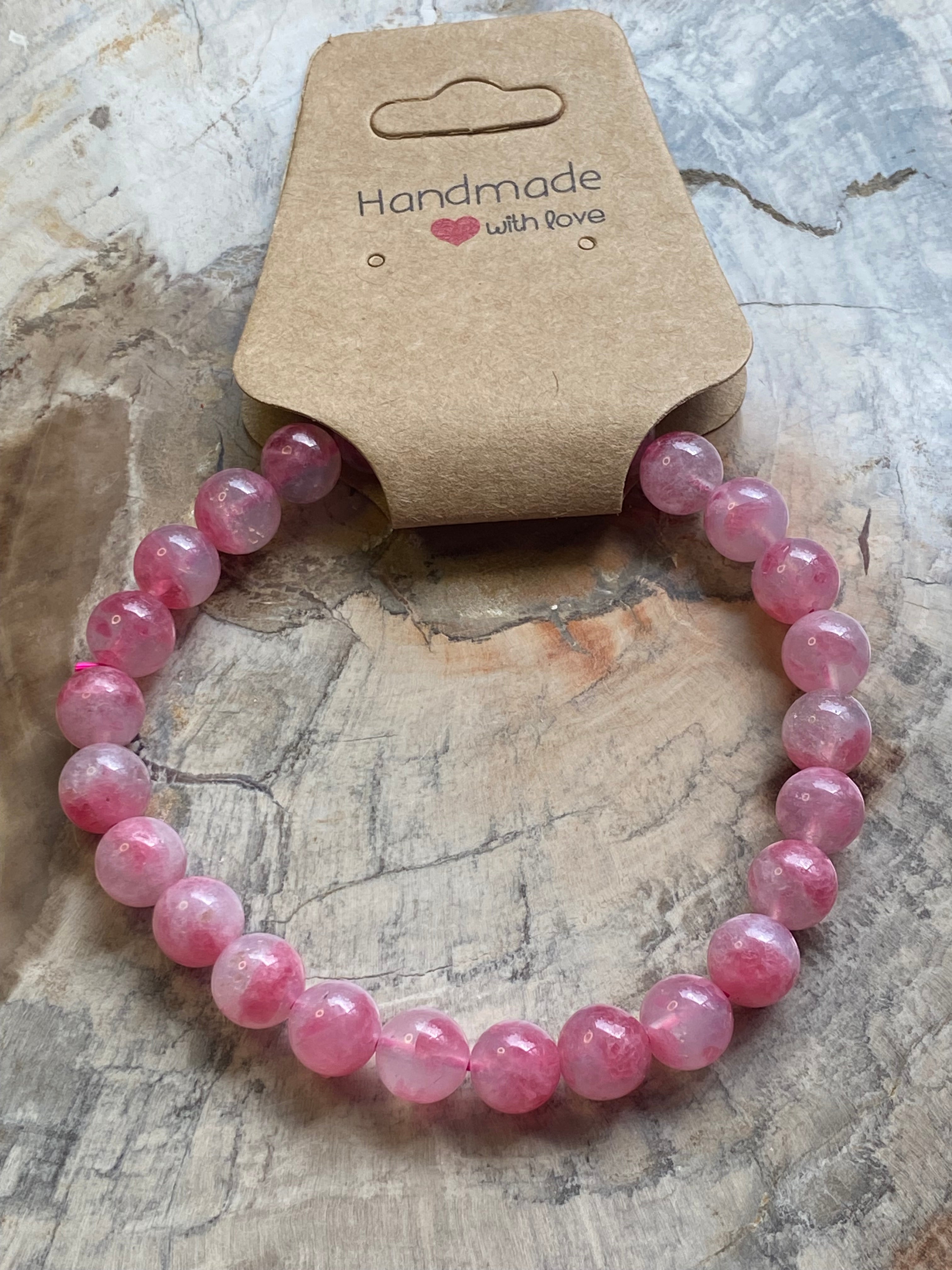 Stunning  Ice Rhodonite crystal bracelet