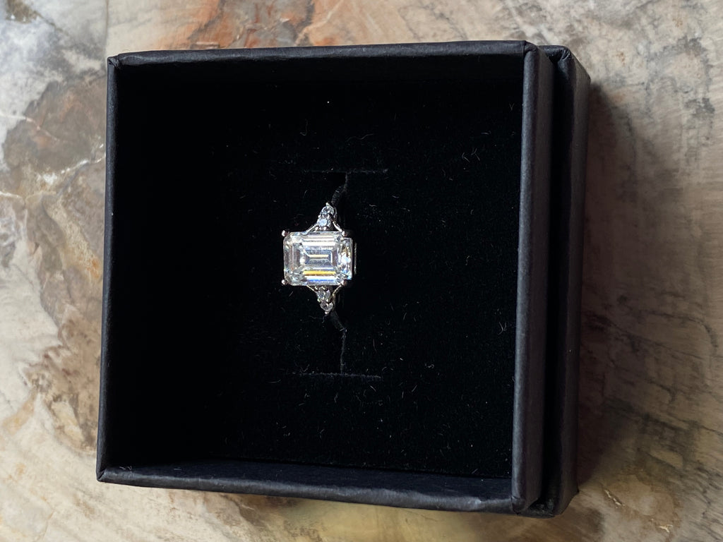 2ct Diamond silver Ajustable ring