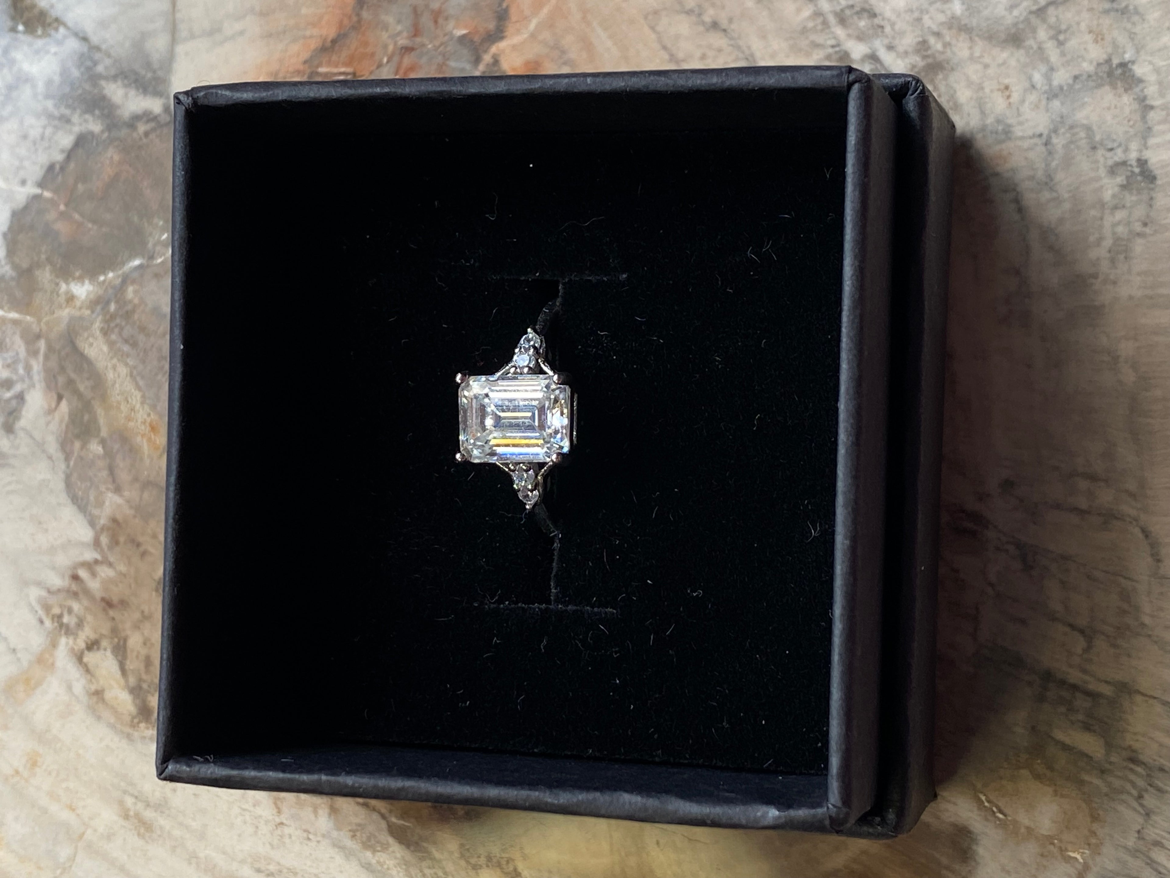 2ct Diamond silver Ajustable ring