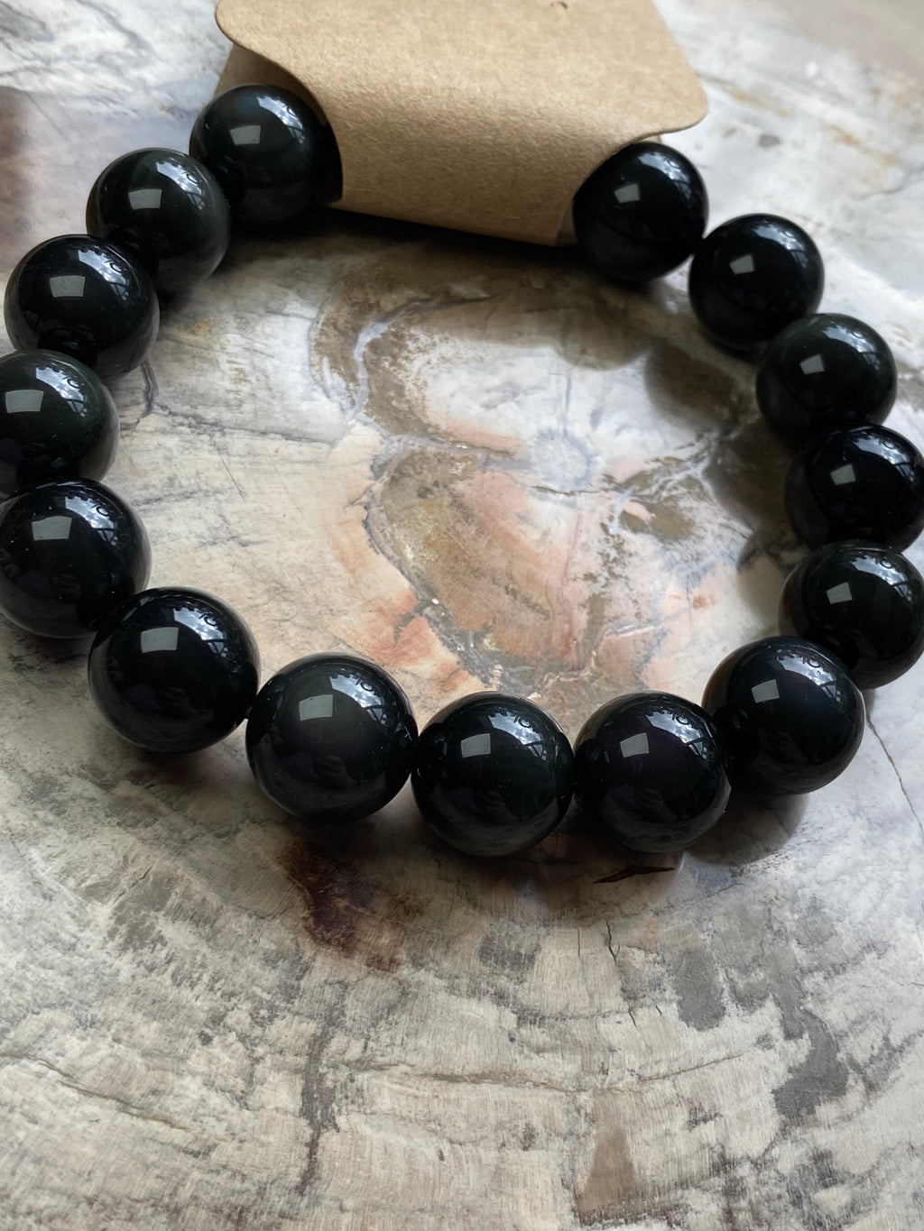Rainbow obsidian crystal bracelet