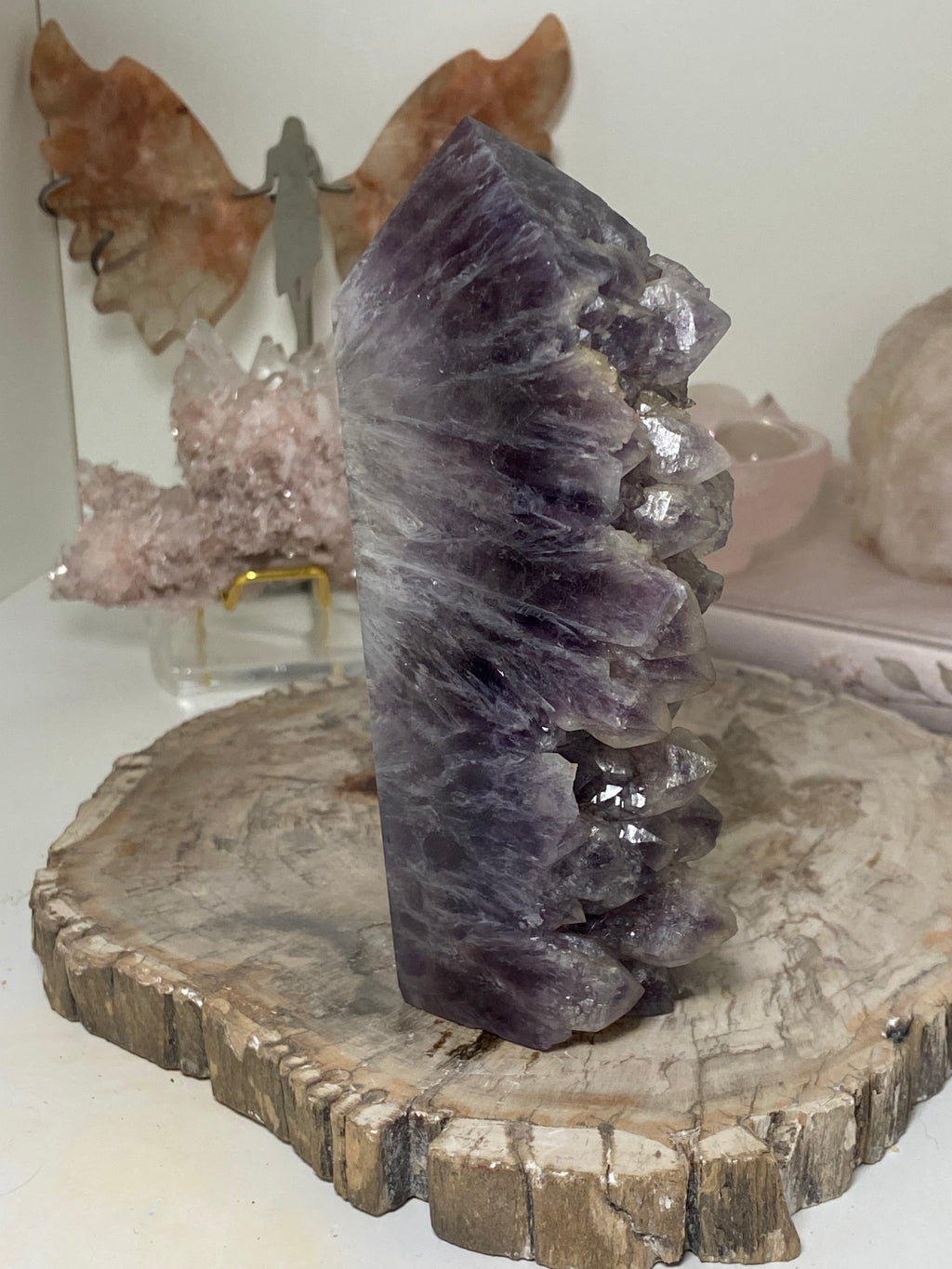 Dog tooth Amethyst crystal tower