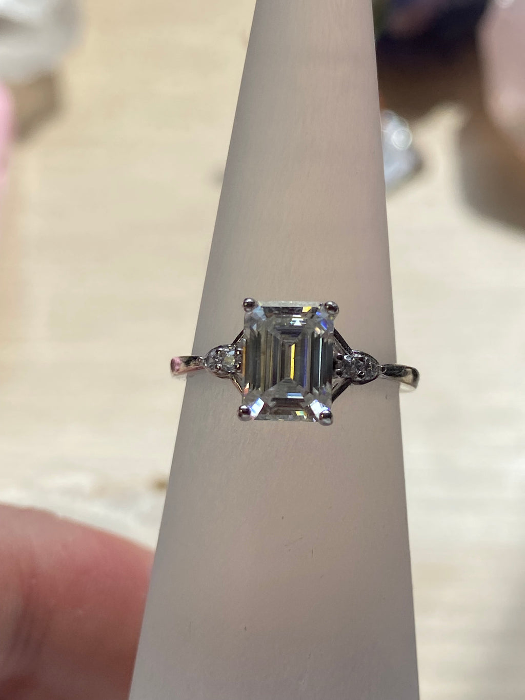 2ct Diamond silver Ajustable ring