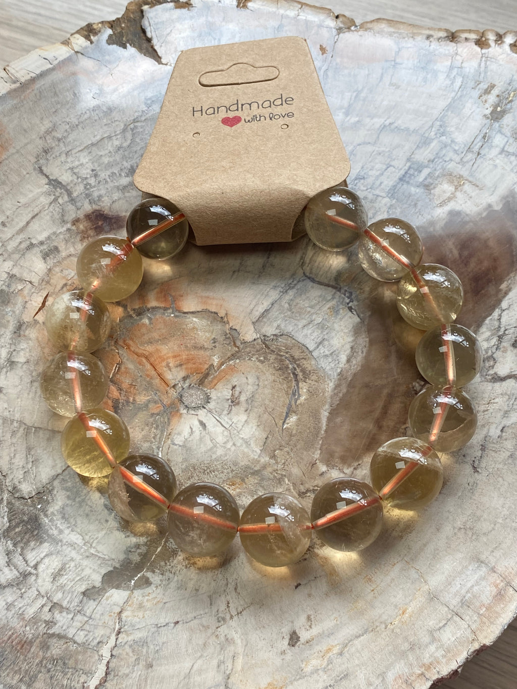 Natural Citrine crystal 13mm bracelet