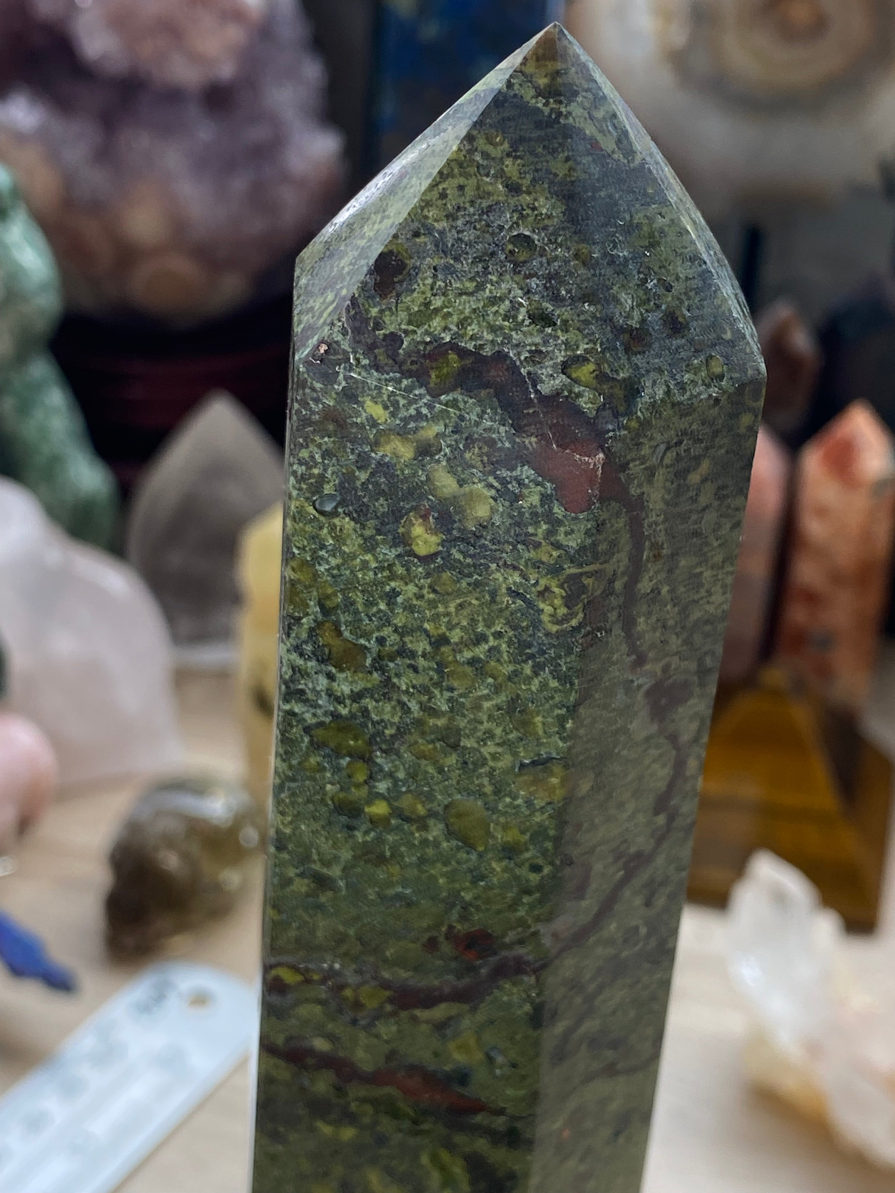 Dragon blood stone crystal tower 23cm