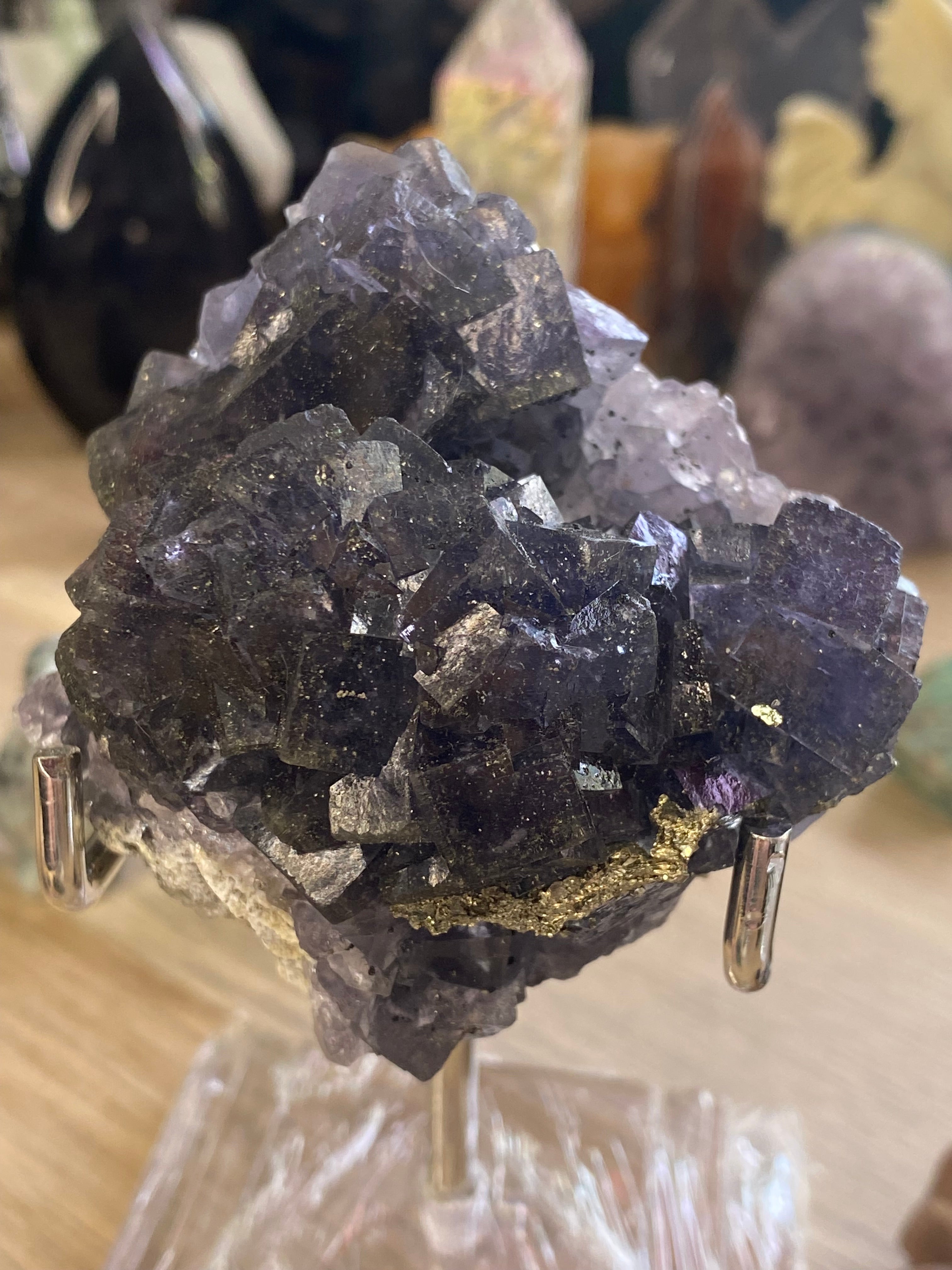 Nigerian fluorite with sugar duzy pyrite specimen