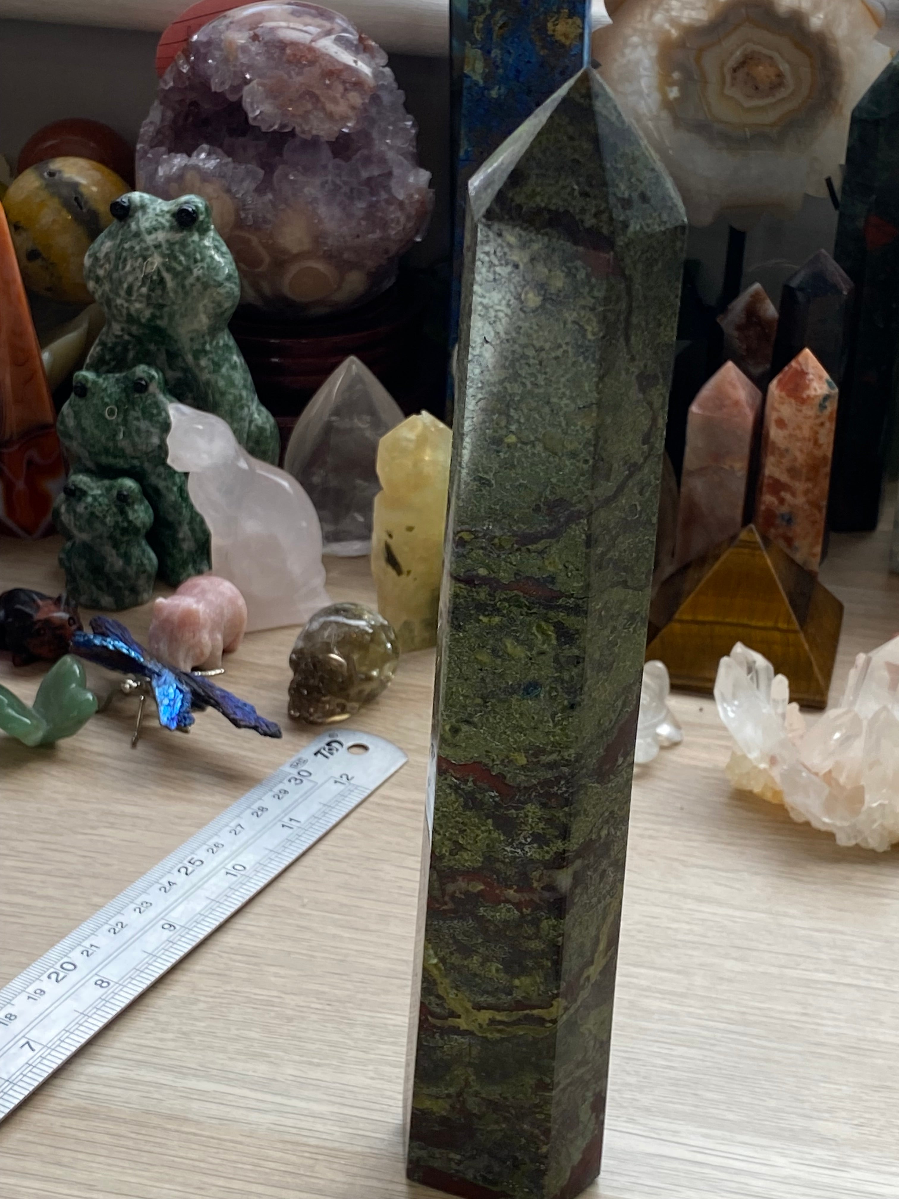 Dragon blood stone crystal tower 23cm