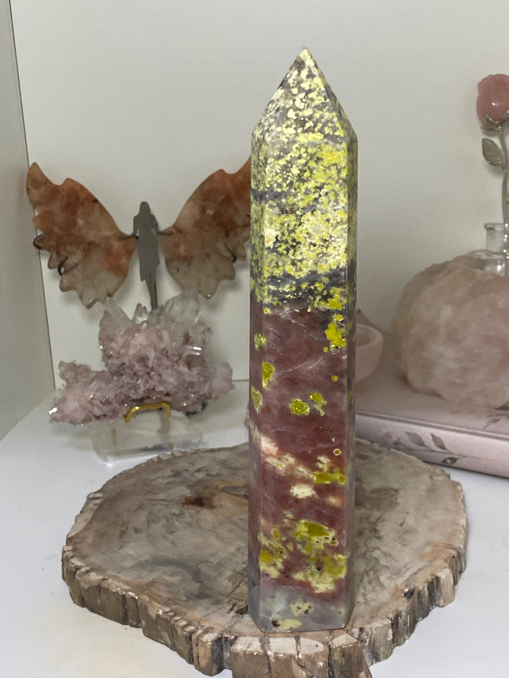Plum blossom Tourmaline crystal tower