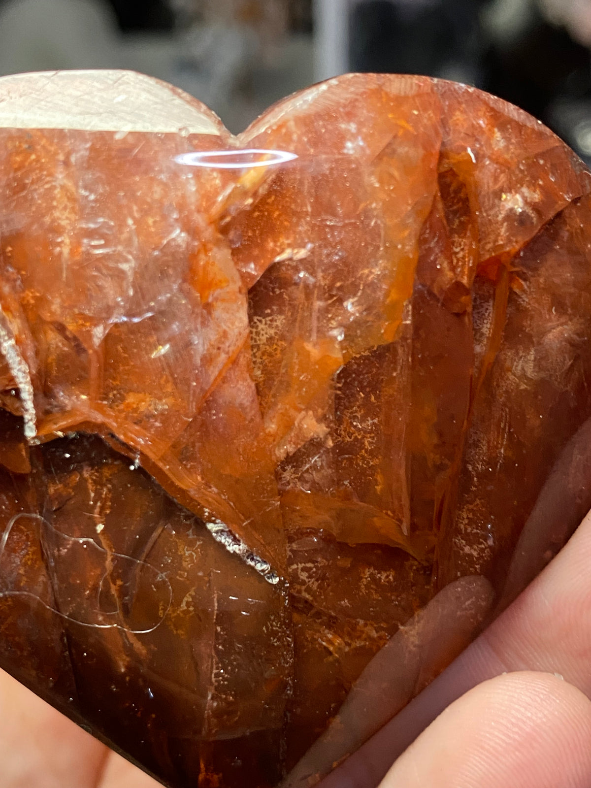Grade AAA fire quartz crystal heart