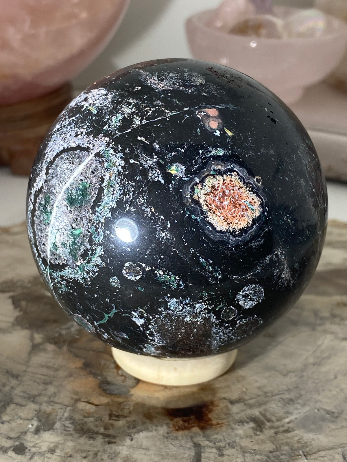 Ocean opal crystal sphere