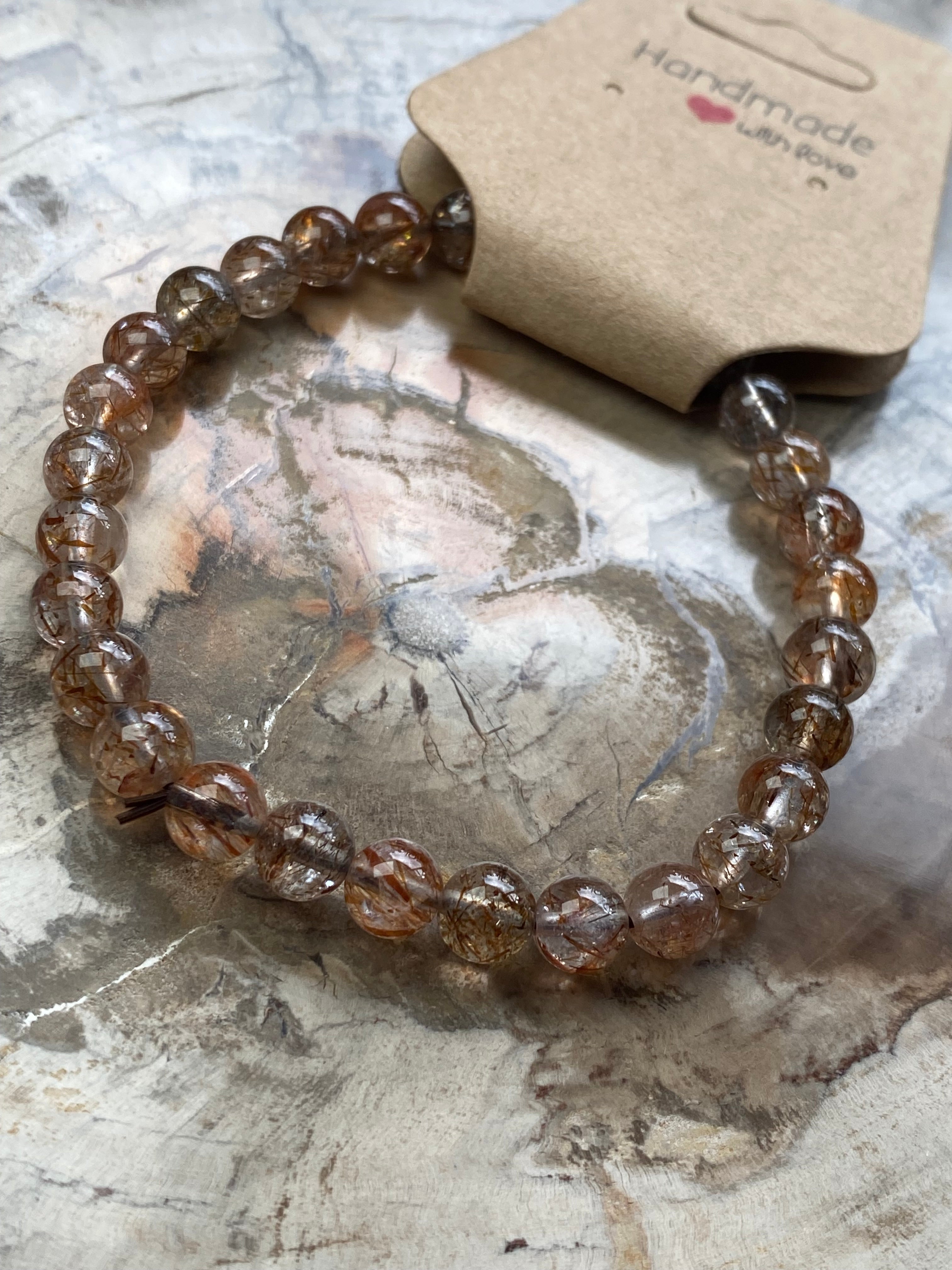 Grade AAAA rutile crystal bracelet 6.5mm
