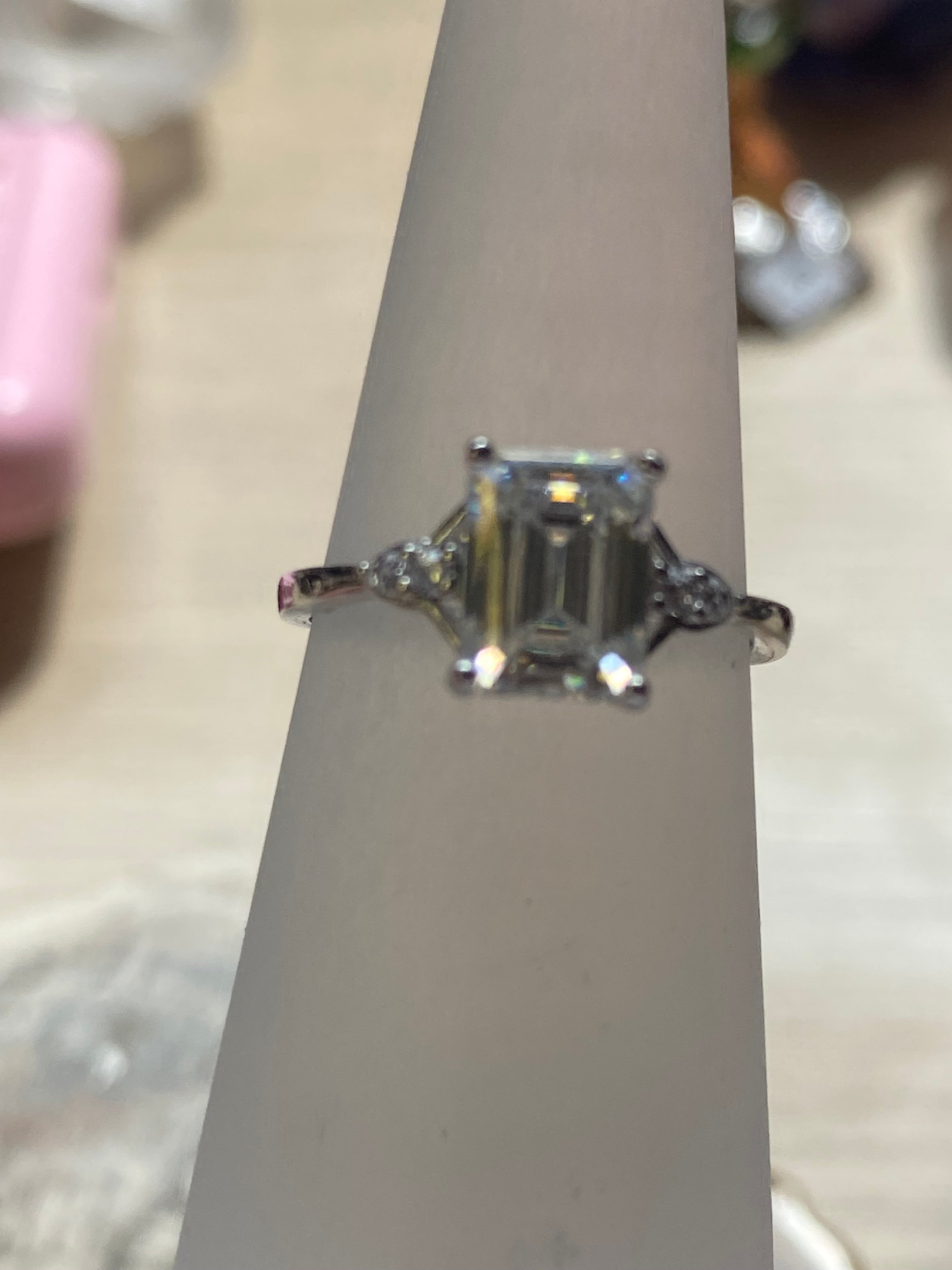 2ct Diamond silver Ajustable ring