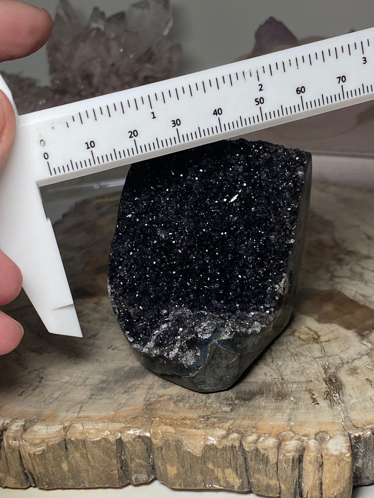 Beautiful  black Amethyst crystal cathedral