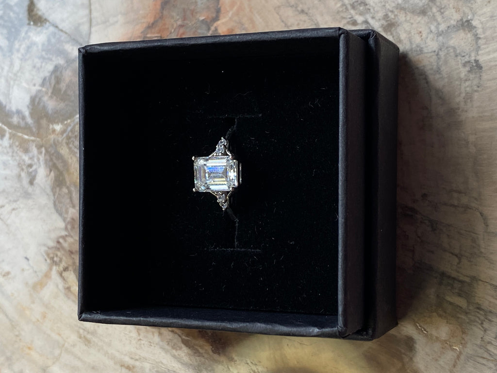 2ct Diamond silver Ajustable ring