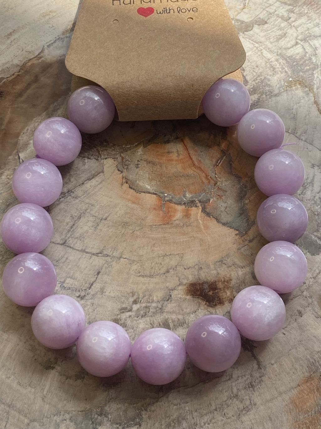 12mm kunzite crystal bracelet