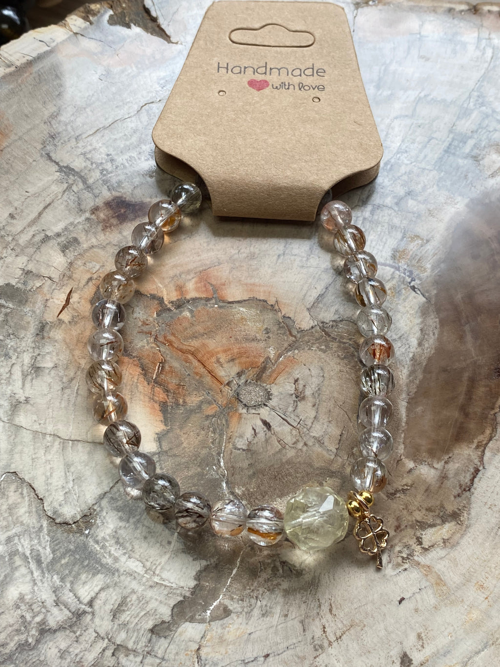 Beautiful rutile crystal with citrine crystal bracelet