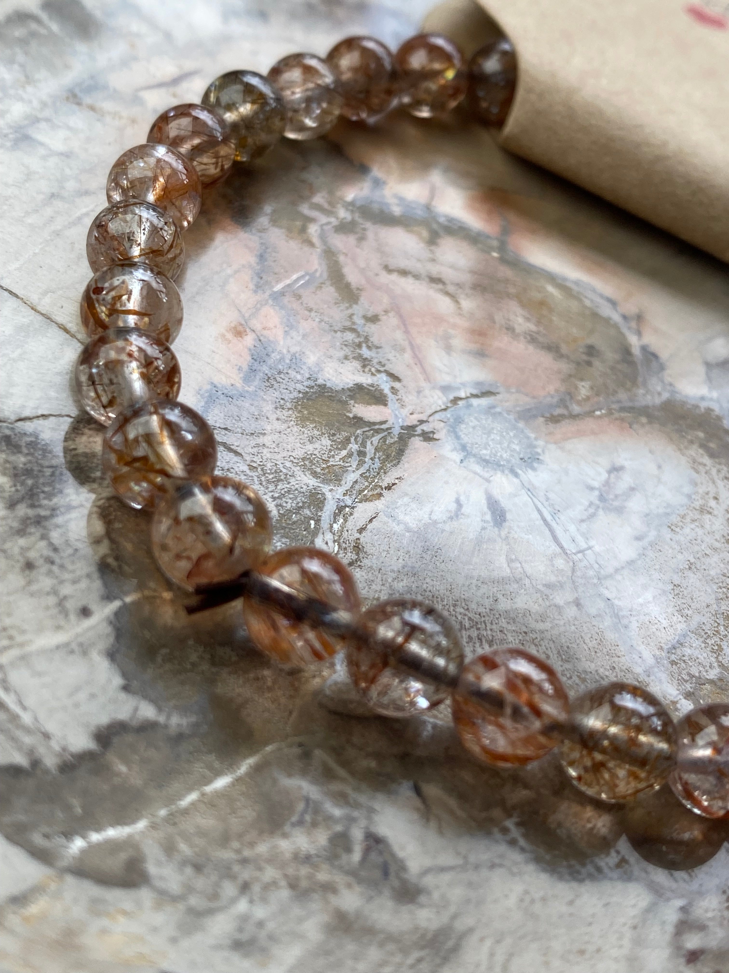 Grade AAAA rutile crystal bracelet 6.5mm