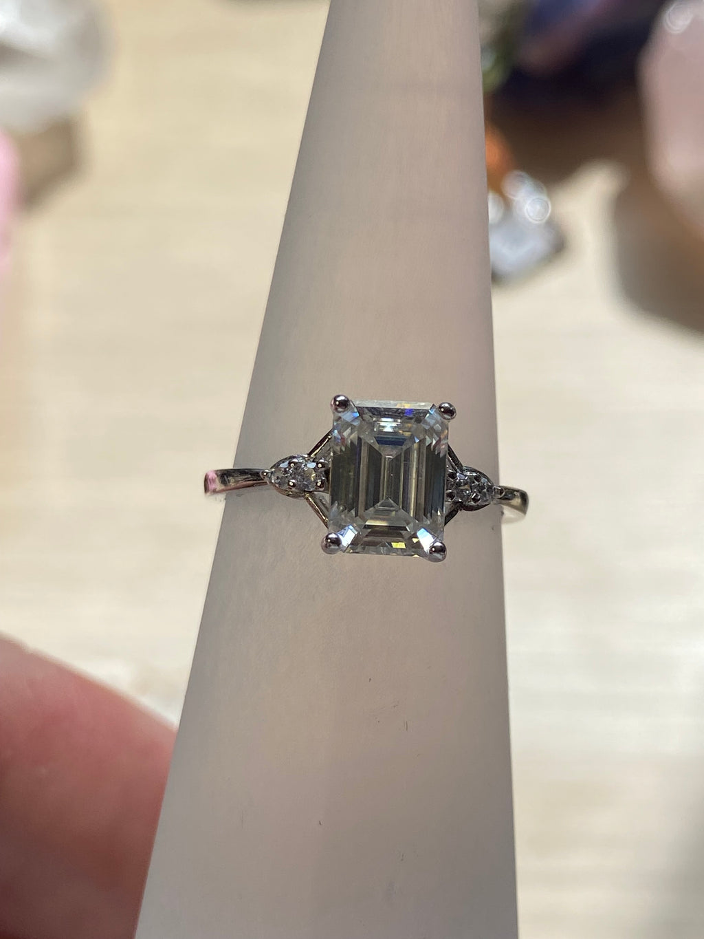 2ct Diamond silver Ajustable ring