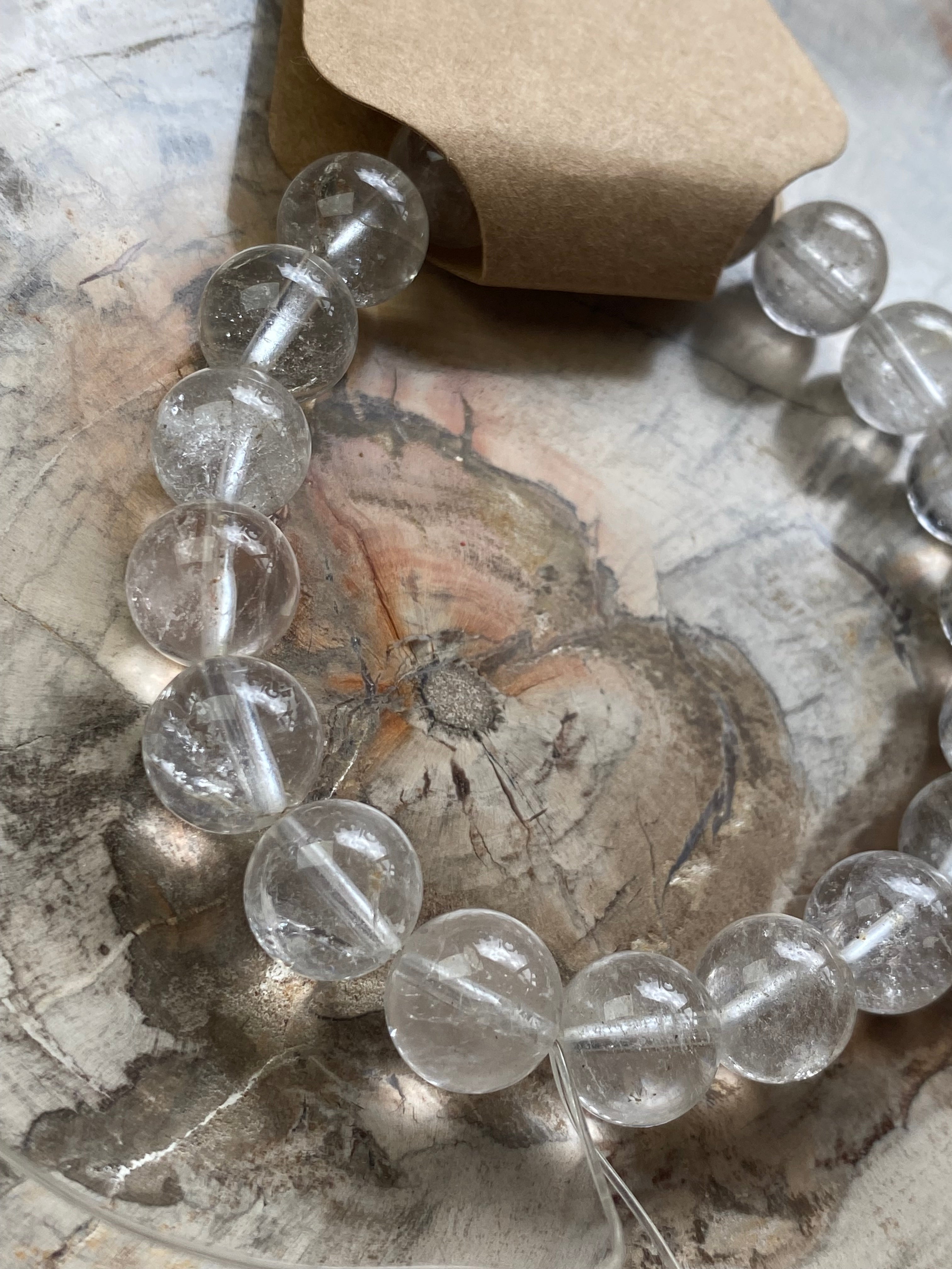 10mm clear quartz crystal bracelet