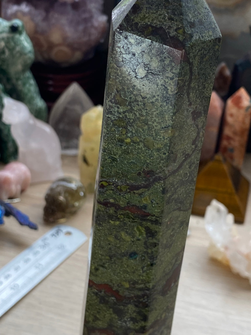 Dragon blood stone crystal tower 23cm
