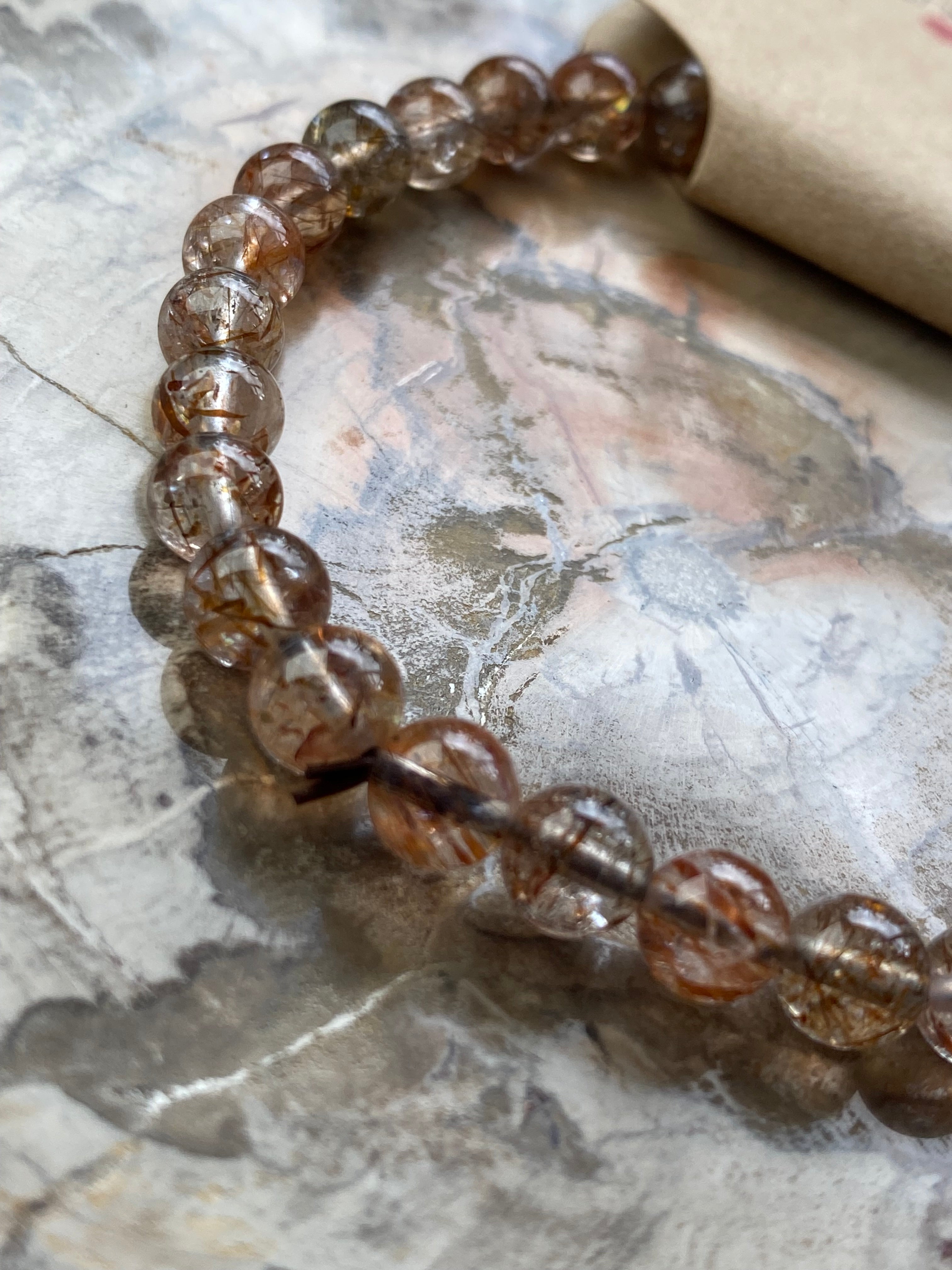 Grade AAAA rutile crystal bracelet 6.5mm