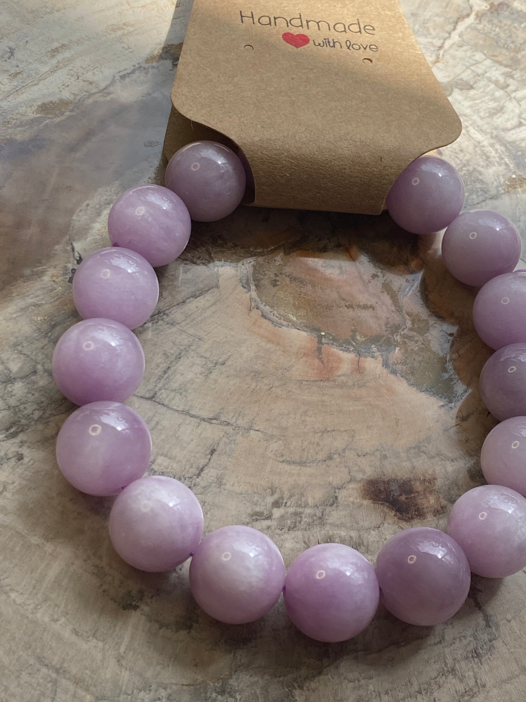 12mm kunzite crystal bracelet