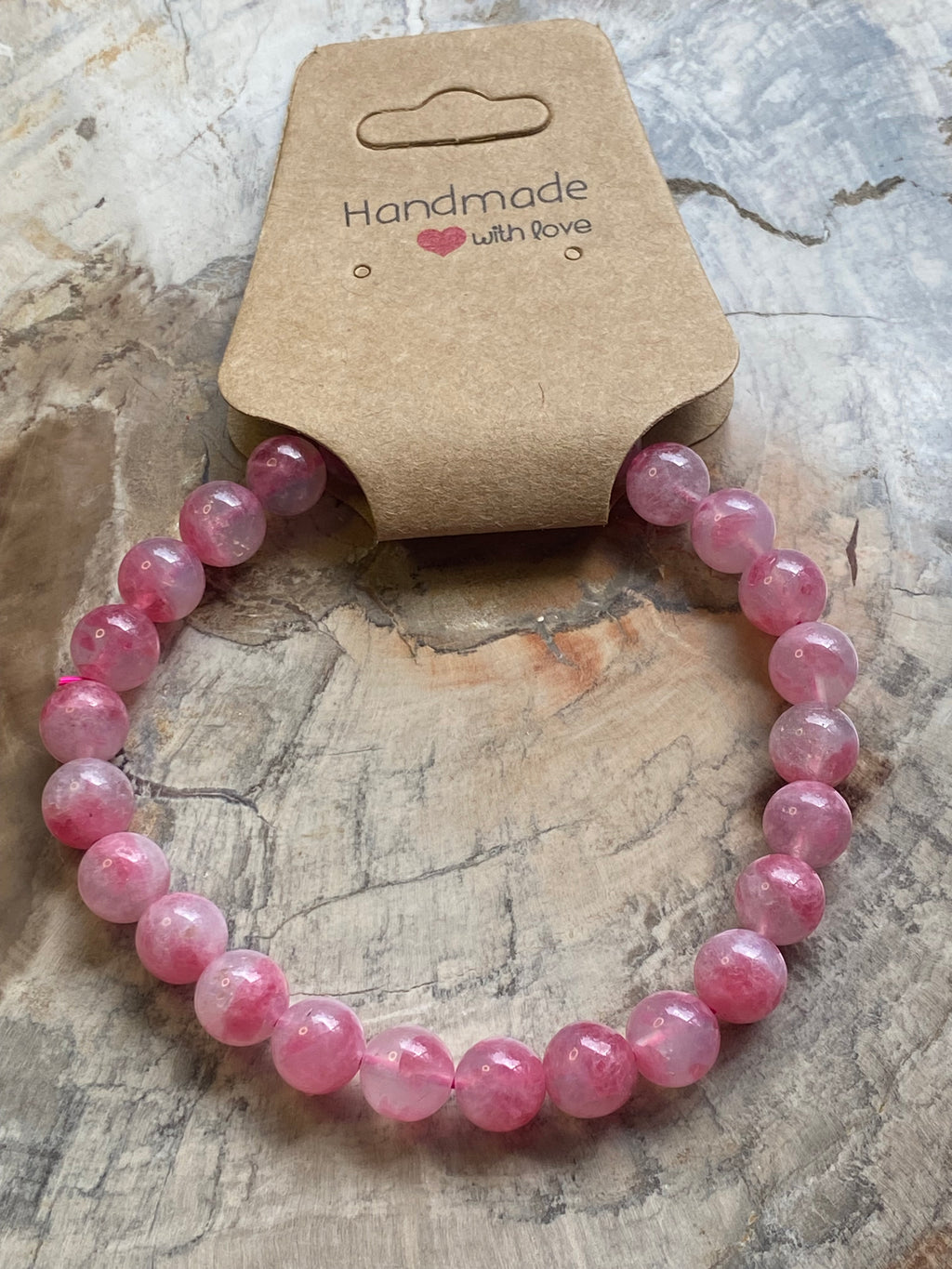Stunning  Ice Rhodonite crystal bracelet