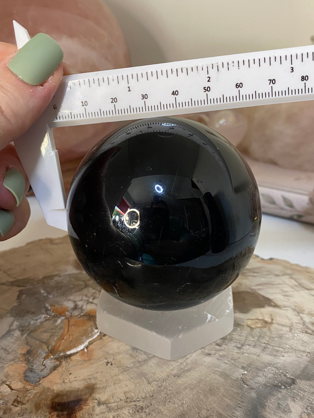 Obsidian crystal sphere