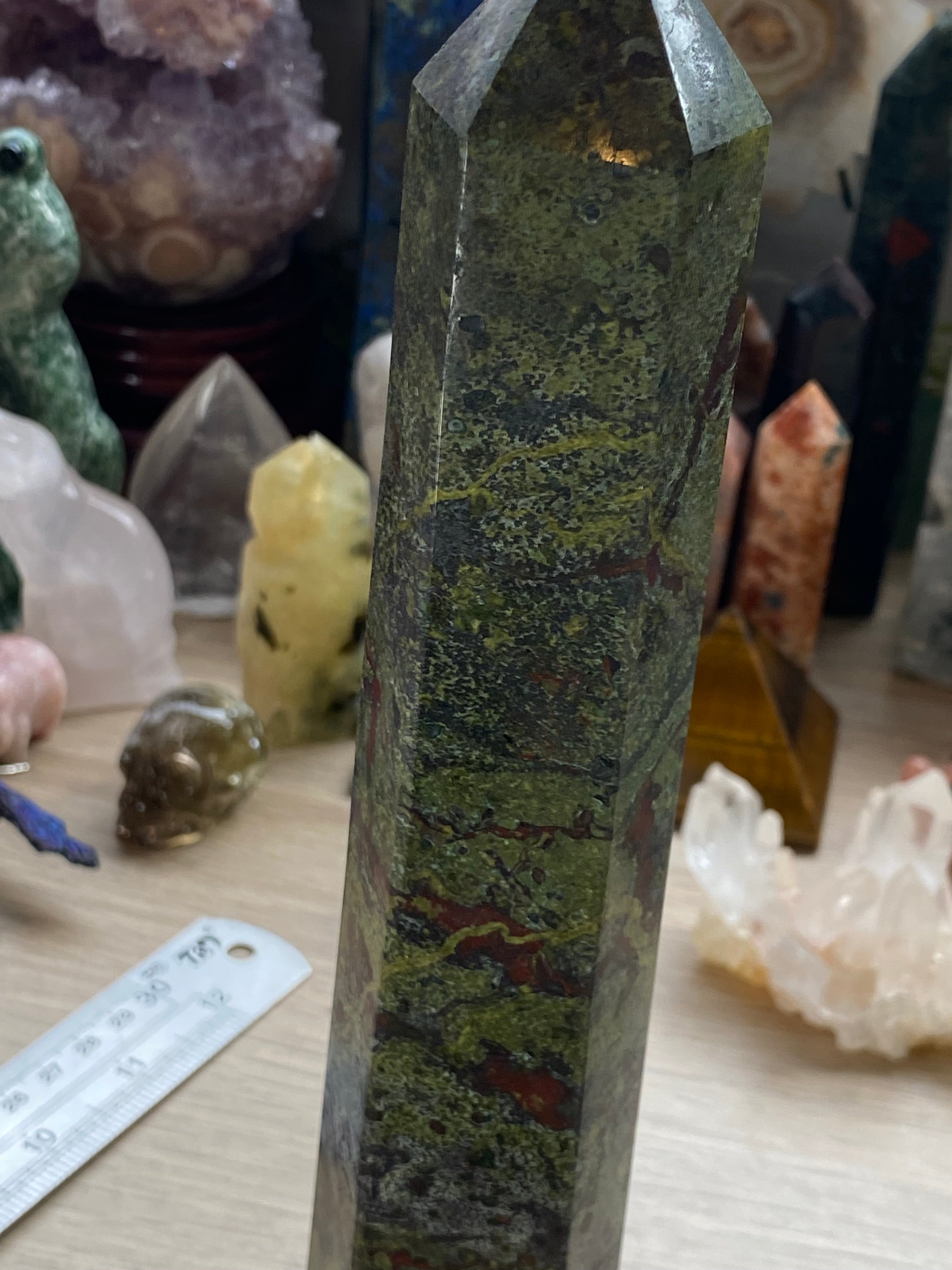 Dragon blood stone crystal tower 23cm