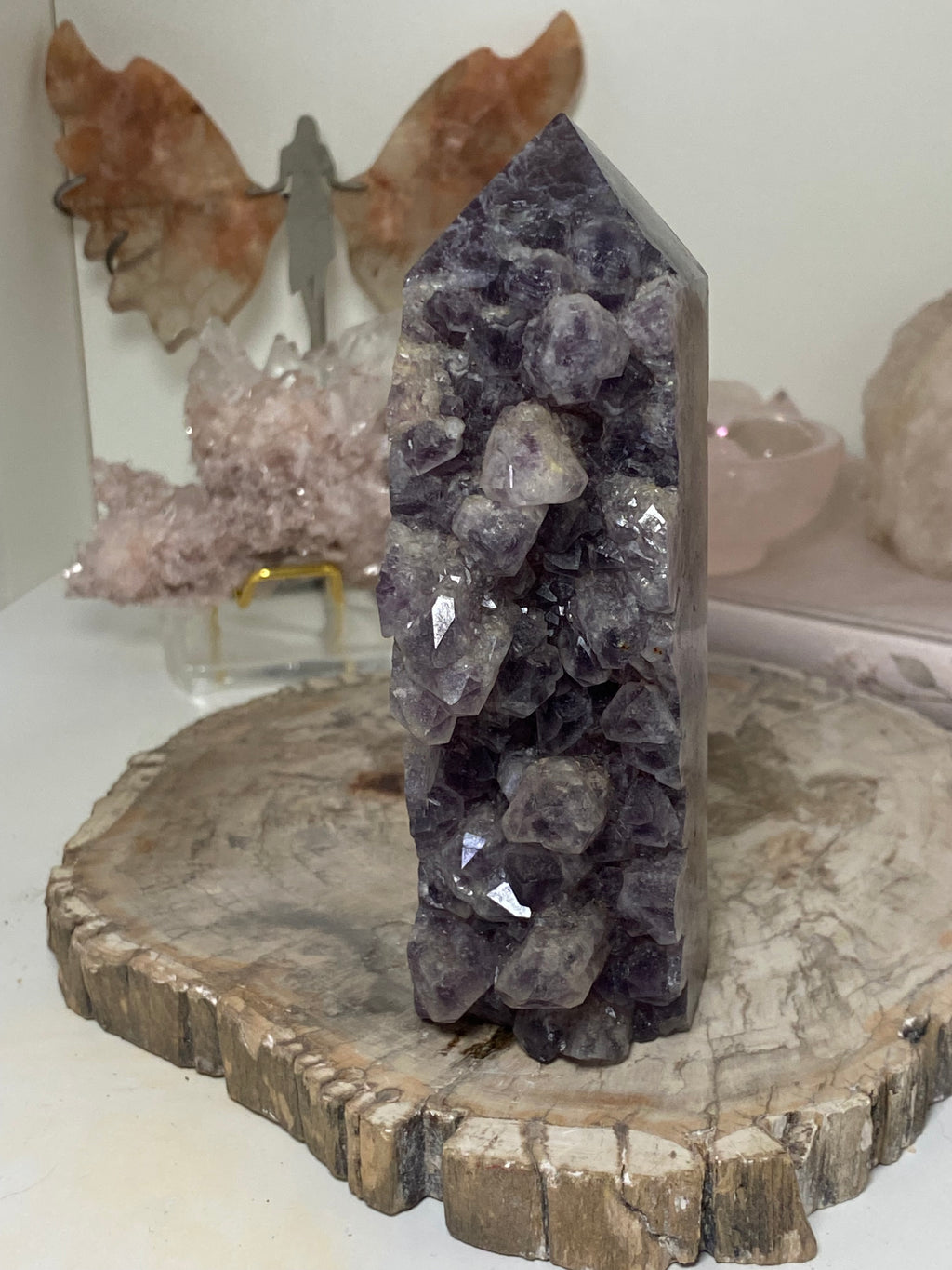 Dog tooth Amethyst crystal tower