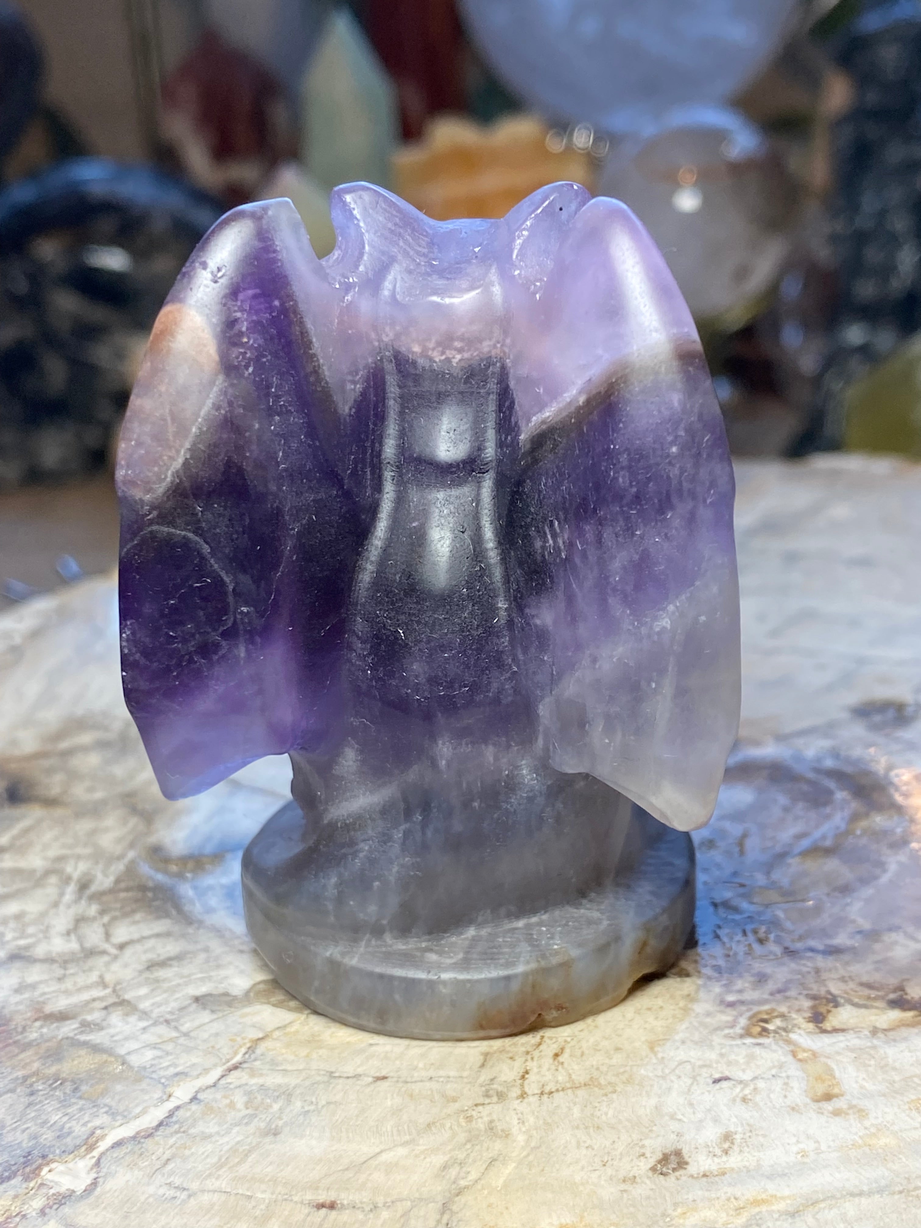 Amethyst crystal gargoyle carving  - Halloween