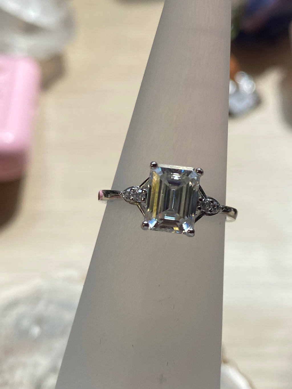 2ct Diamond silver Ajustable ring
