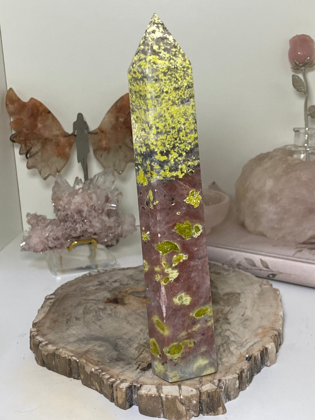 Plum blossom Tourmaline crystal tower