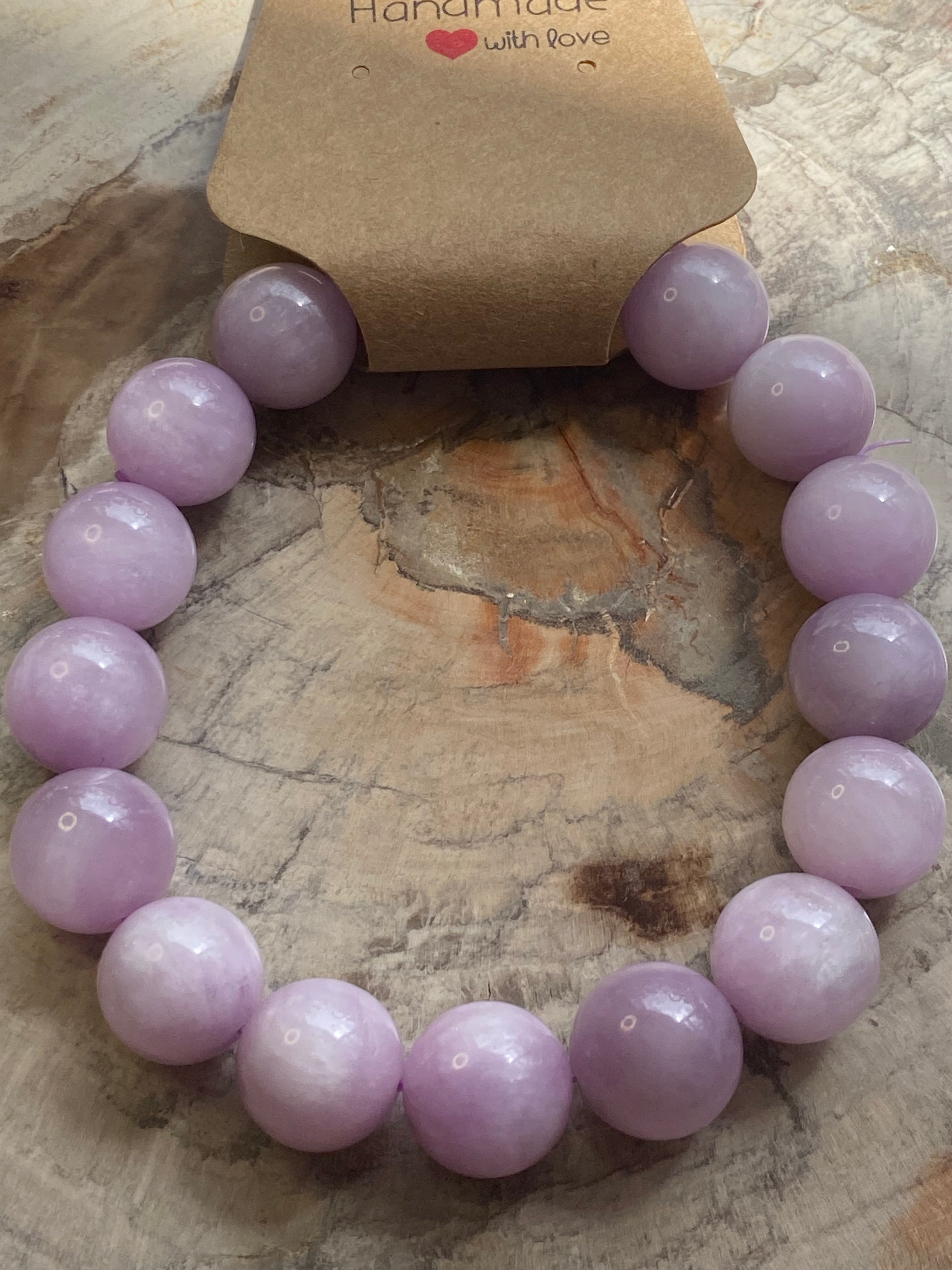 12mm kunzite crystal bracelet