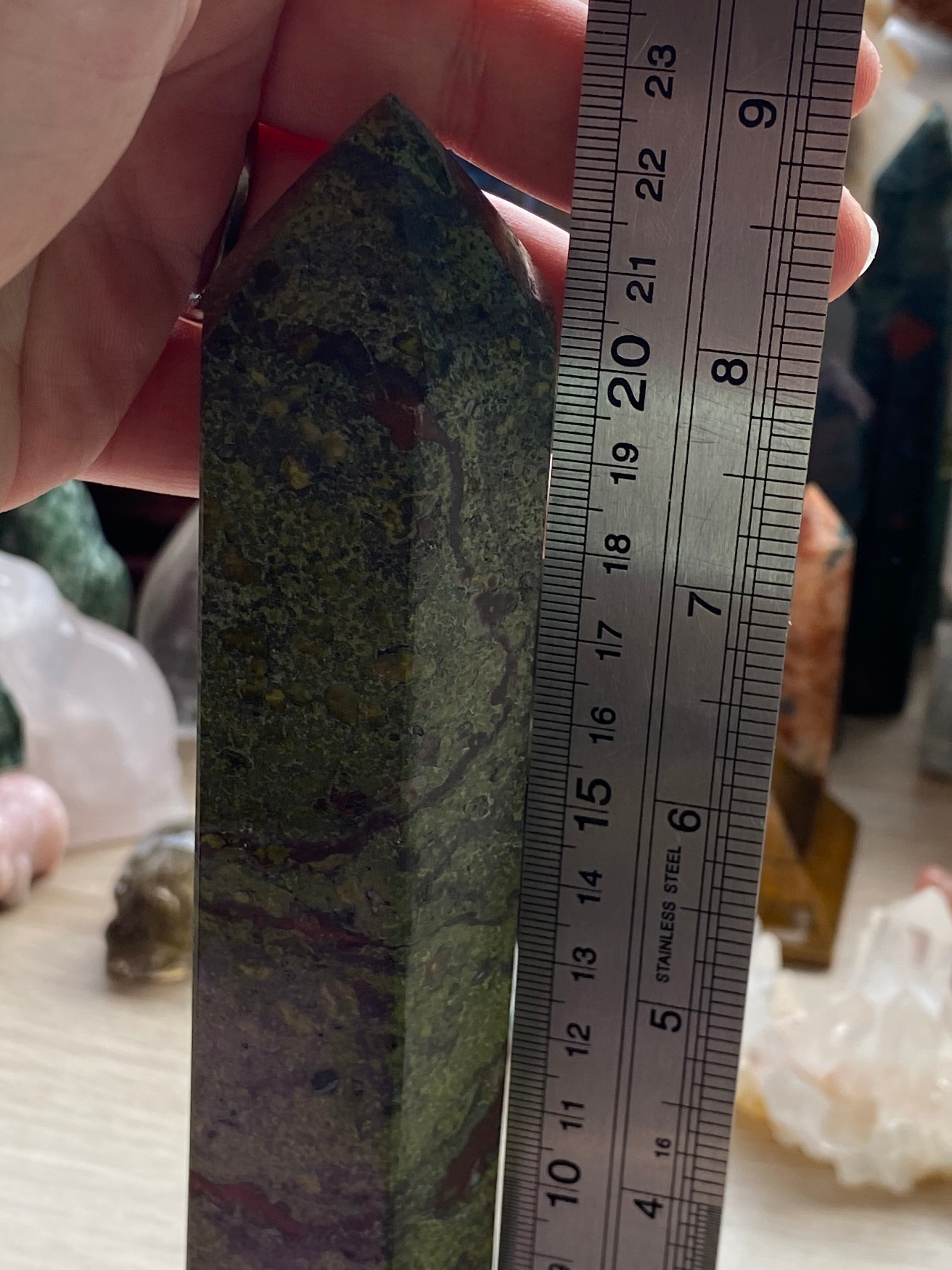 Dragon blood stone crystal tower 23cm