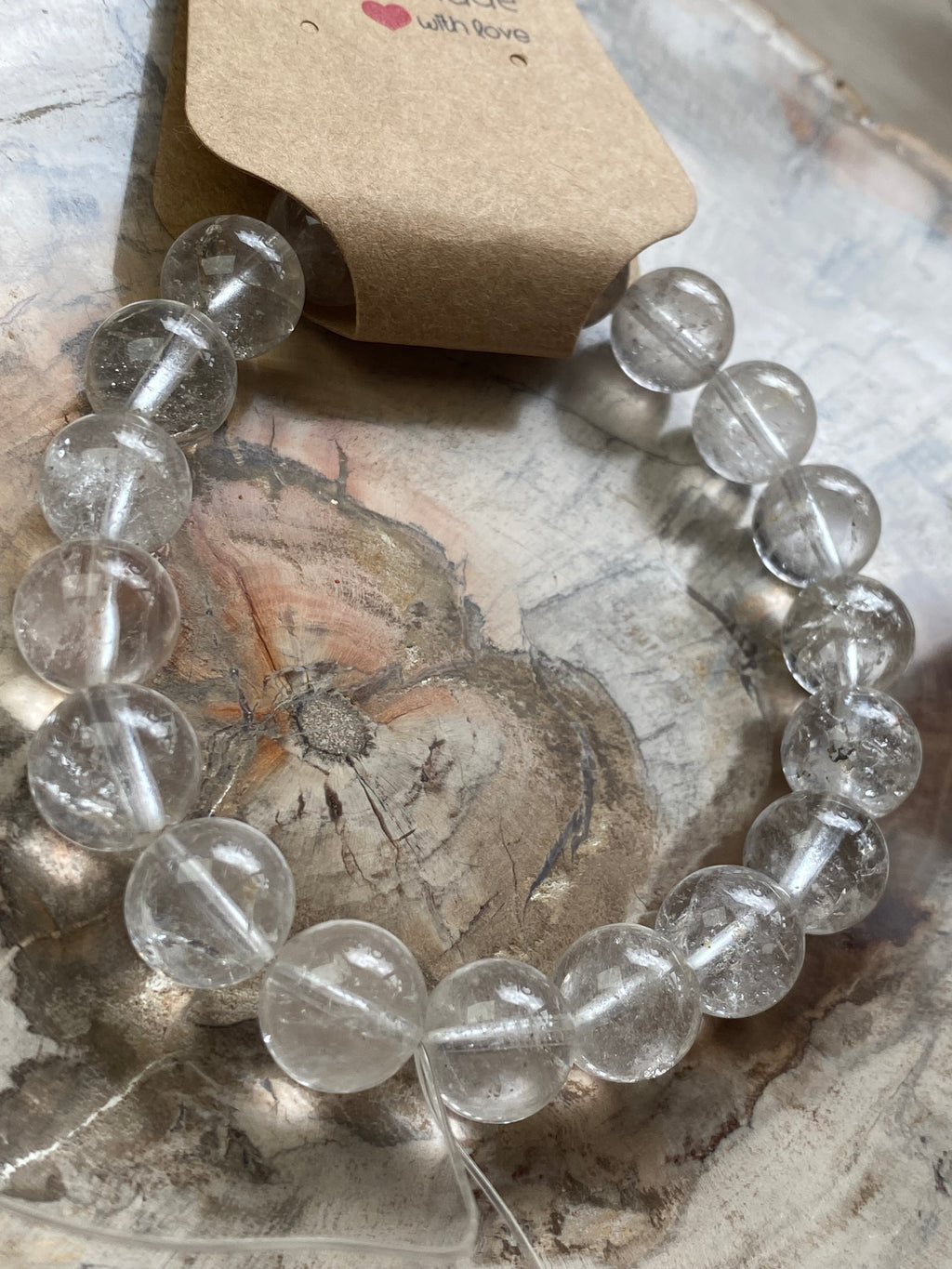 10mm clear quartz crystal bracelet