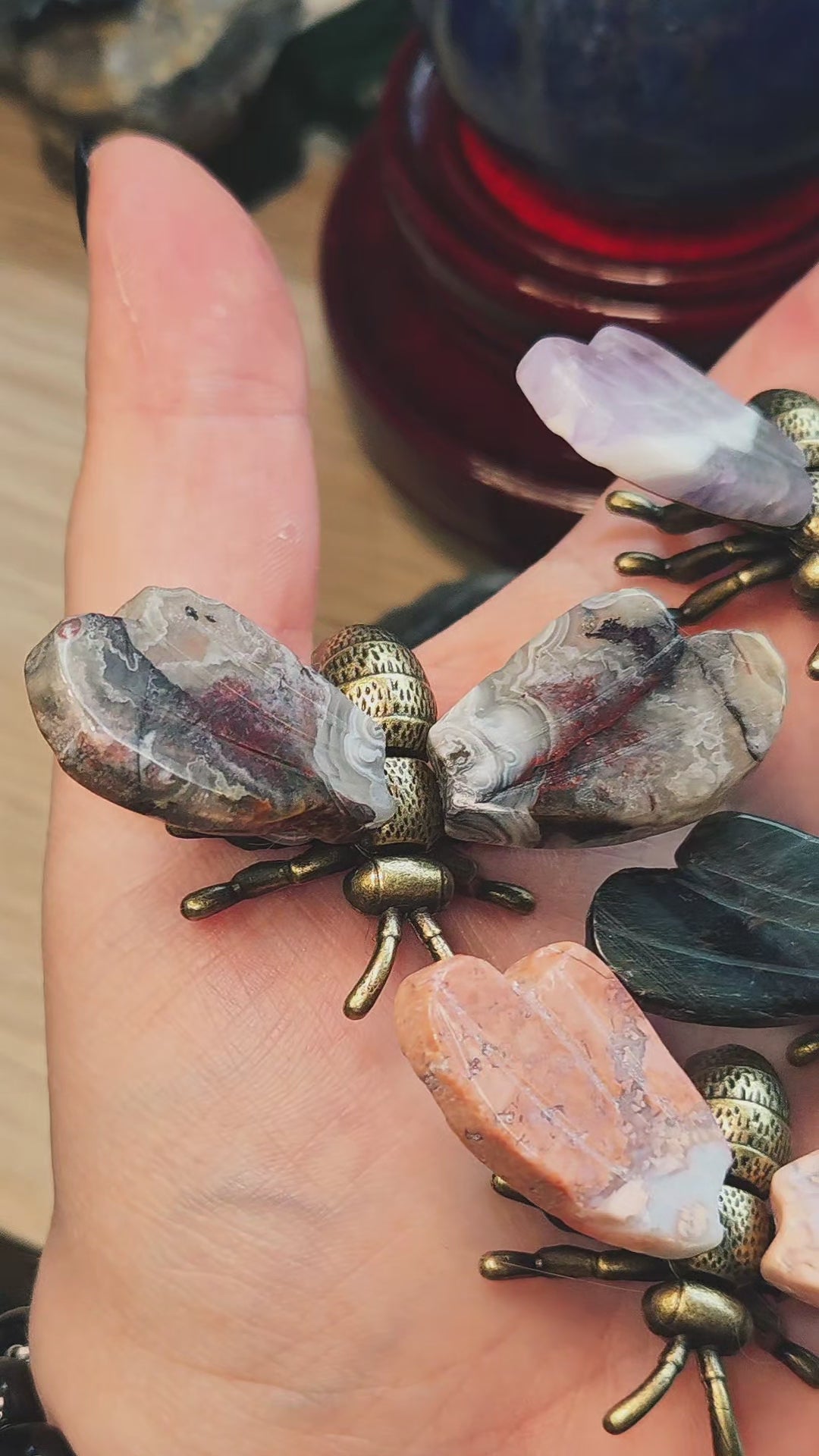 Small Crystal  bee carvings