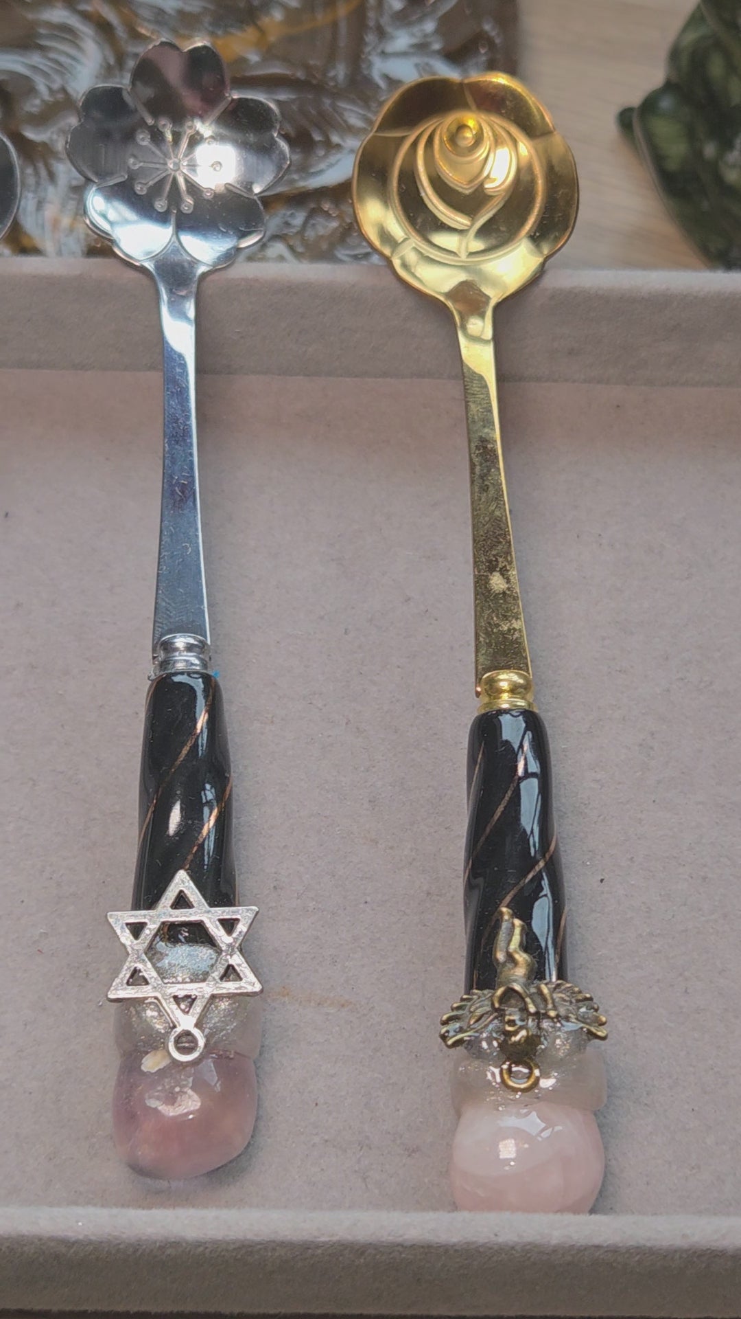 Spoons with  crystals