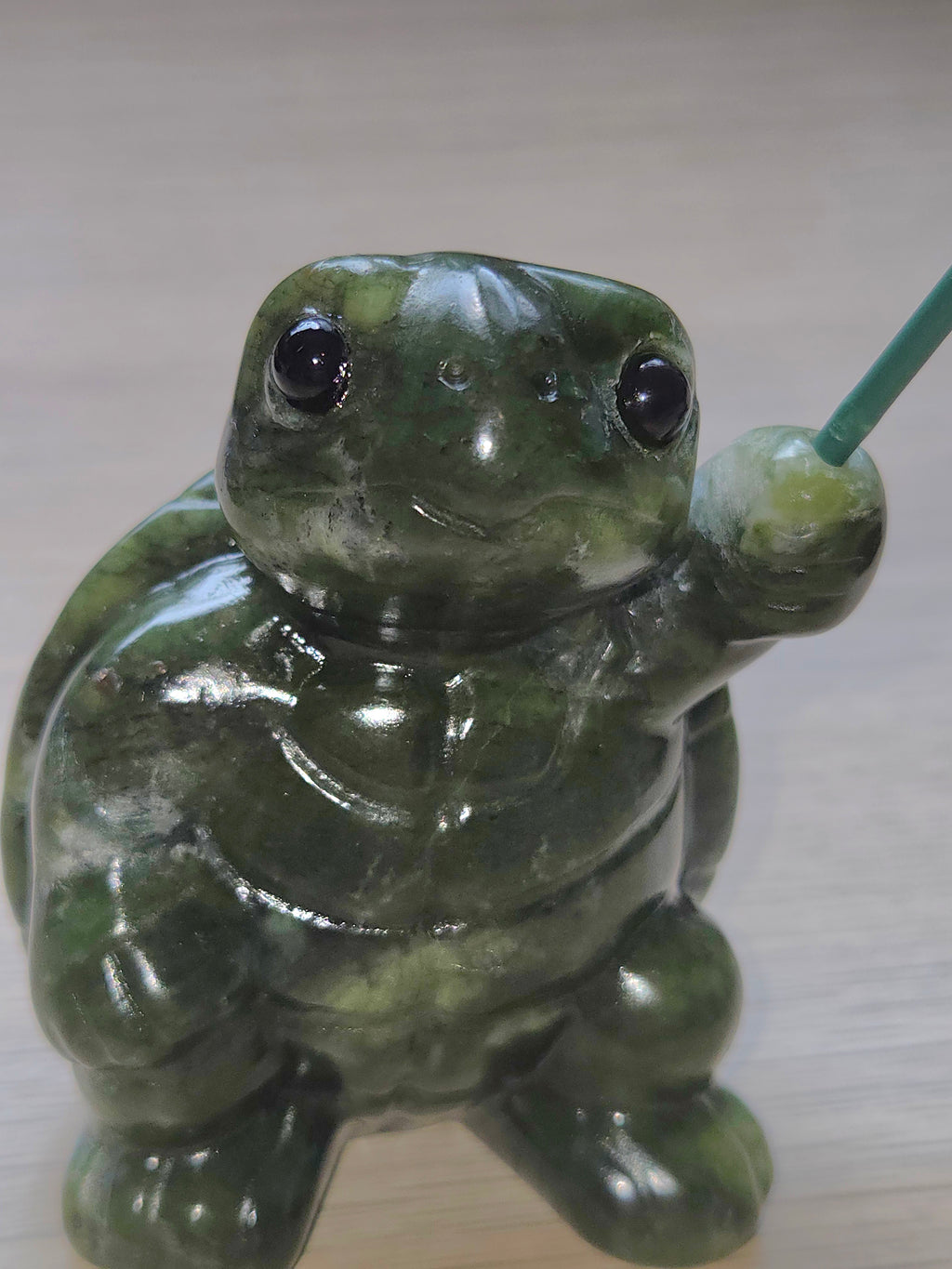Green jade crystal Turtle carving