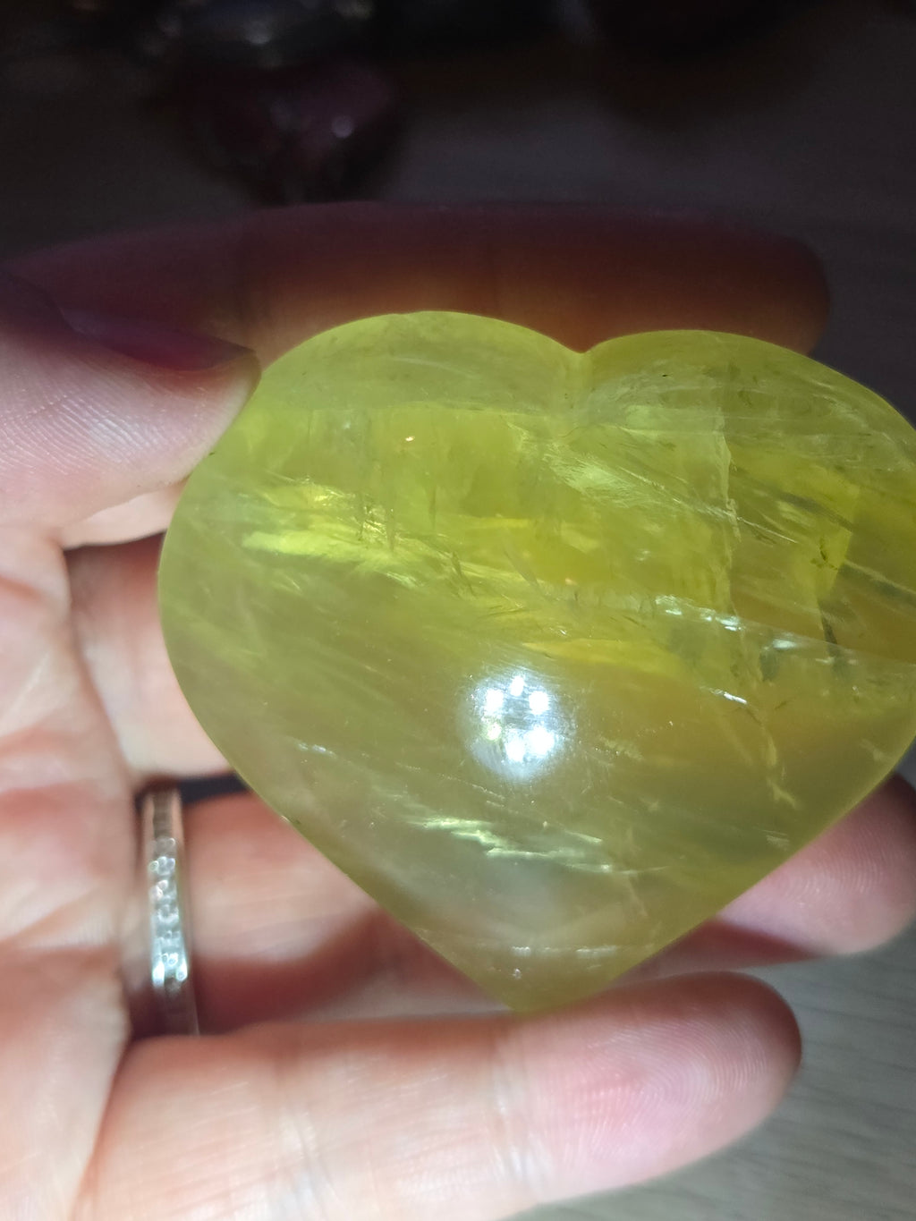 Heat treated citrine crystal Heart