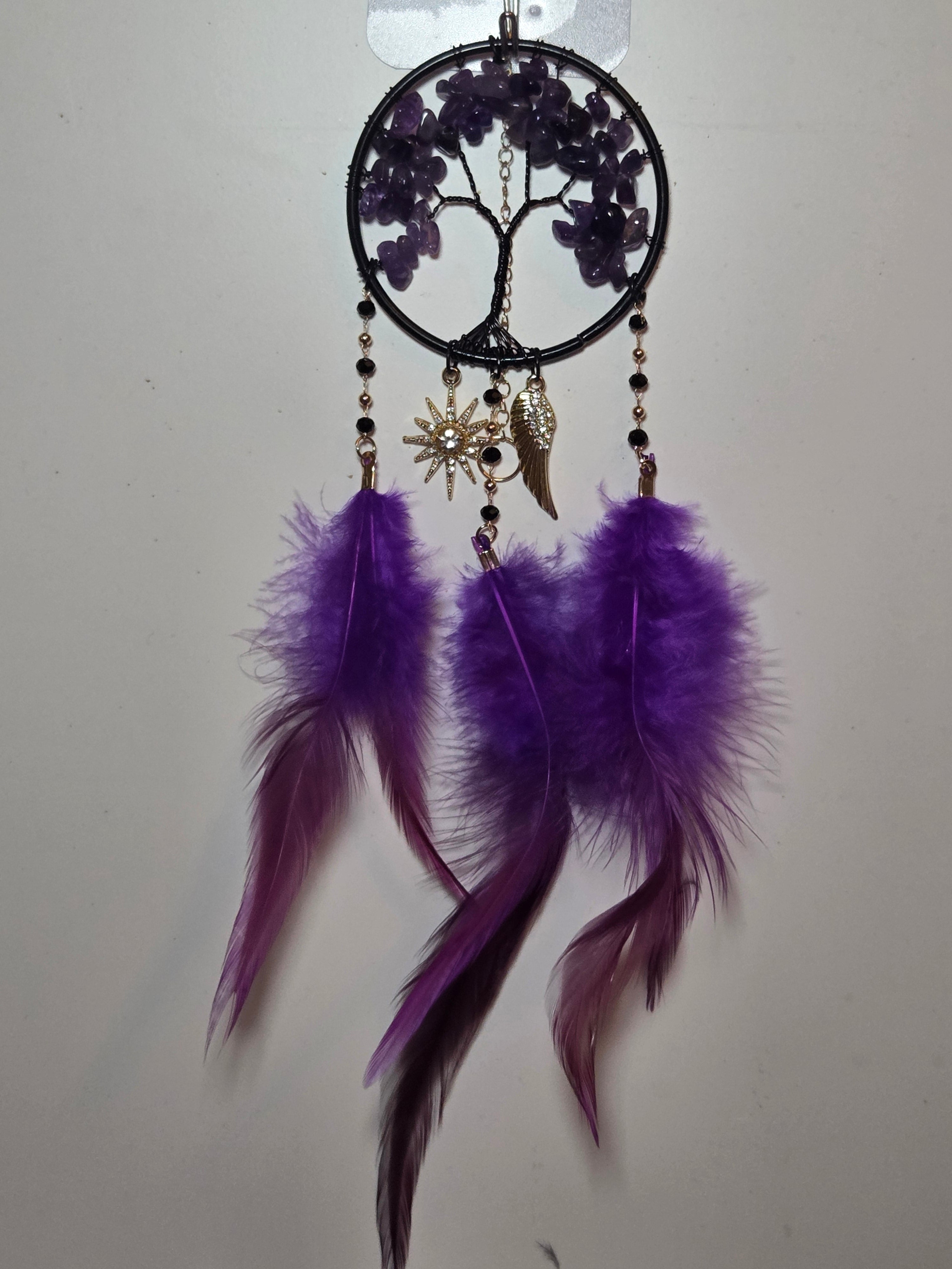 Amethyst crystal dream catcher