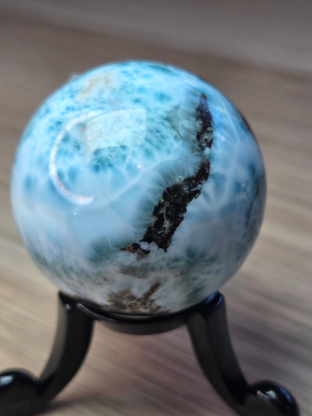 Larimar crystal sphere