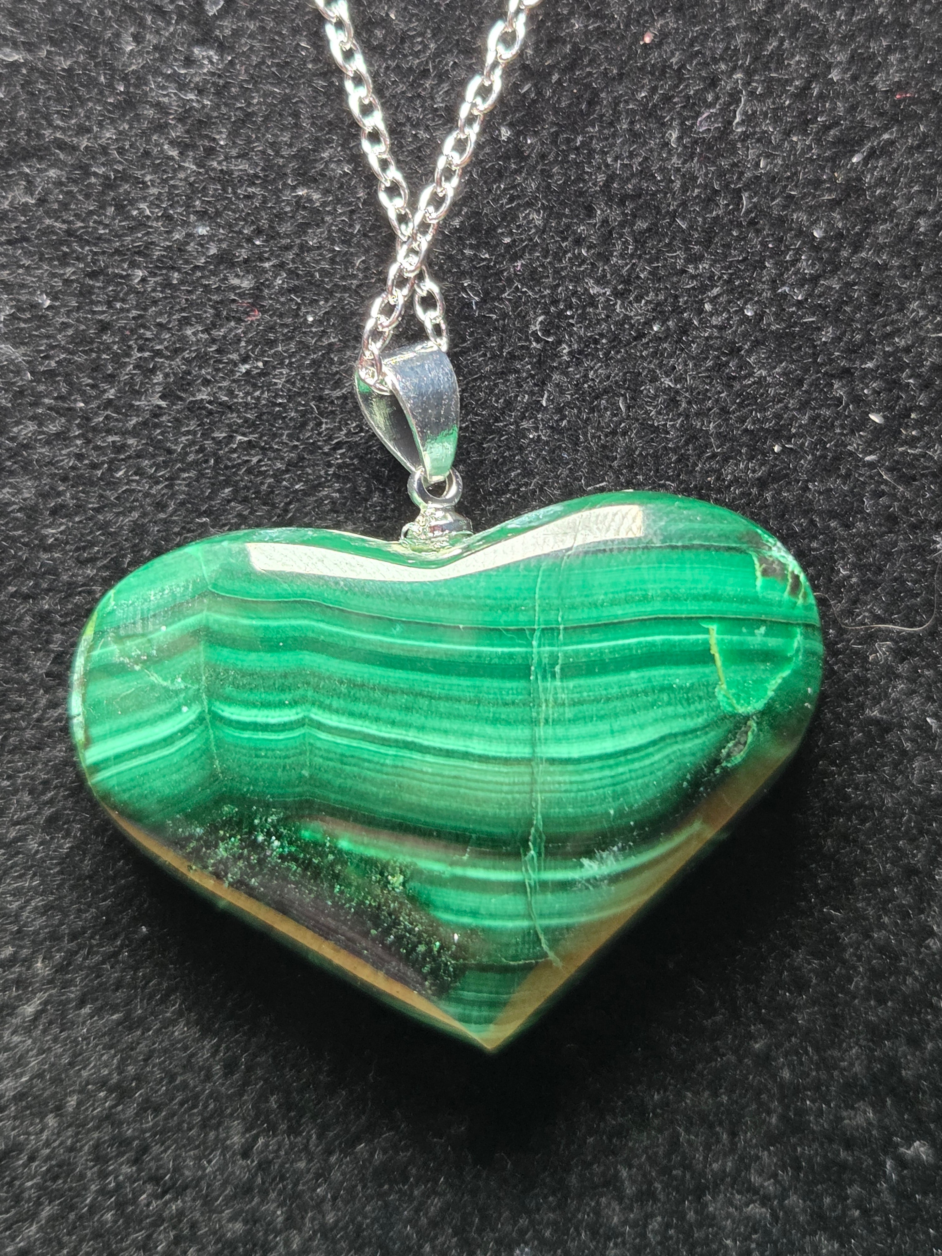 S925 Malicite heart carving  necklace