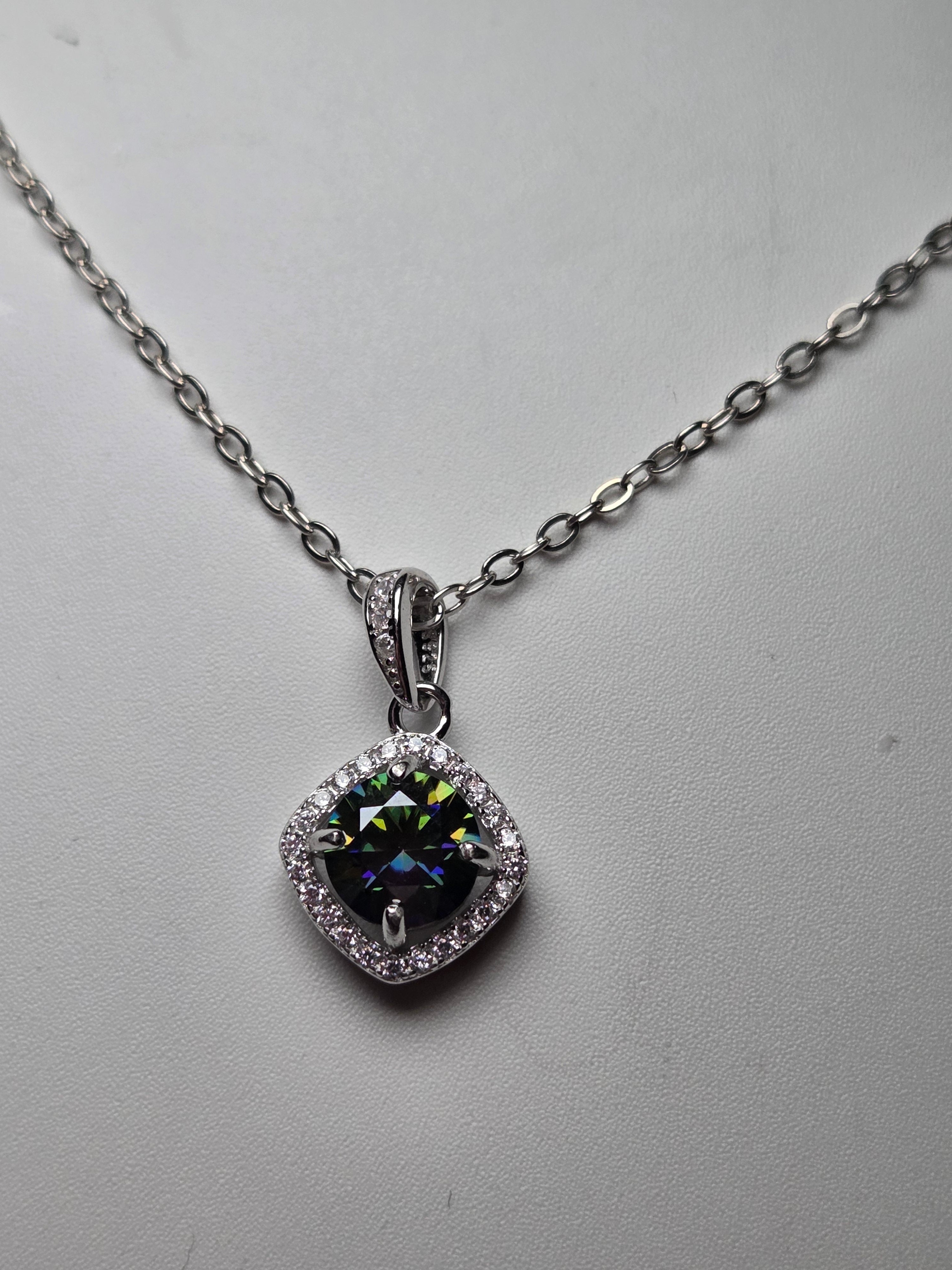 Moissanite diamond necklace