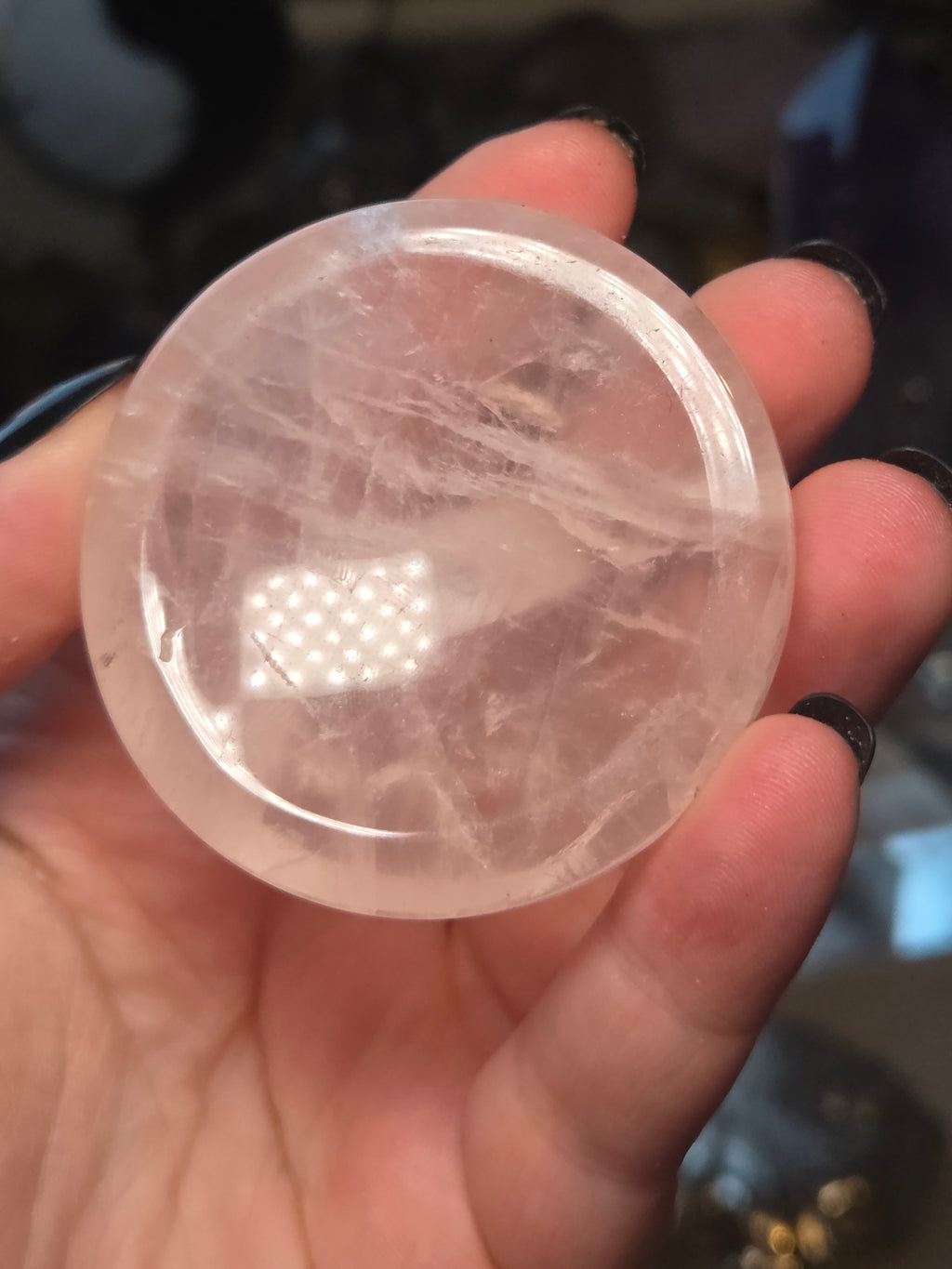 Rose quartz crystal trinket bowl