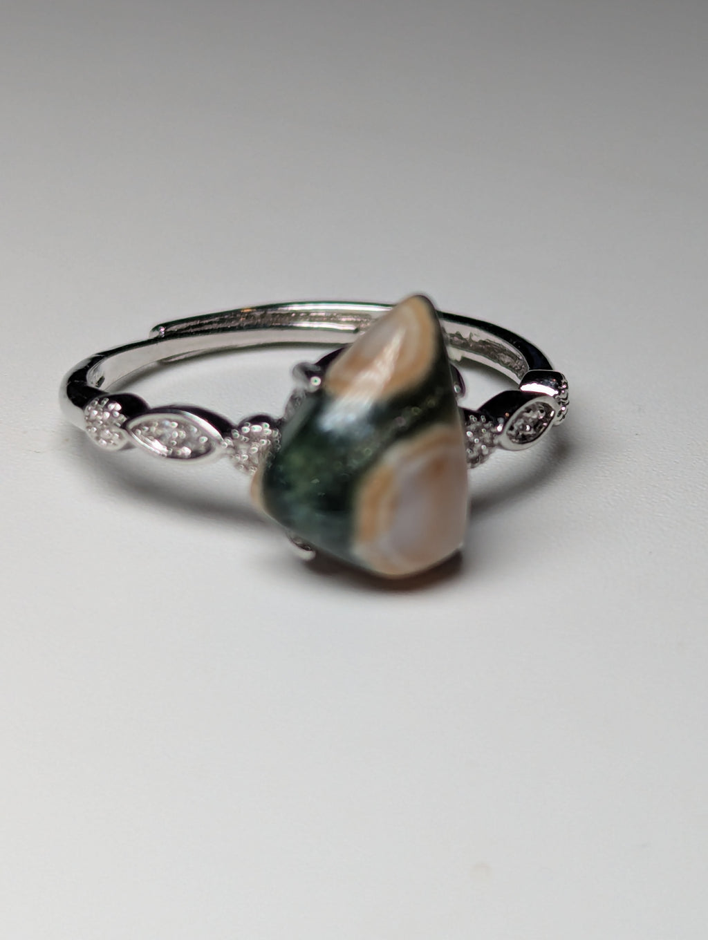 Ocean Jasper crystal Adjustable ring