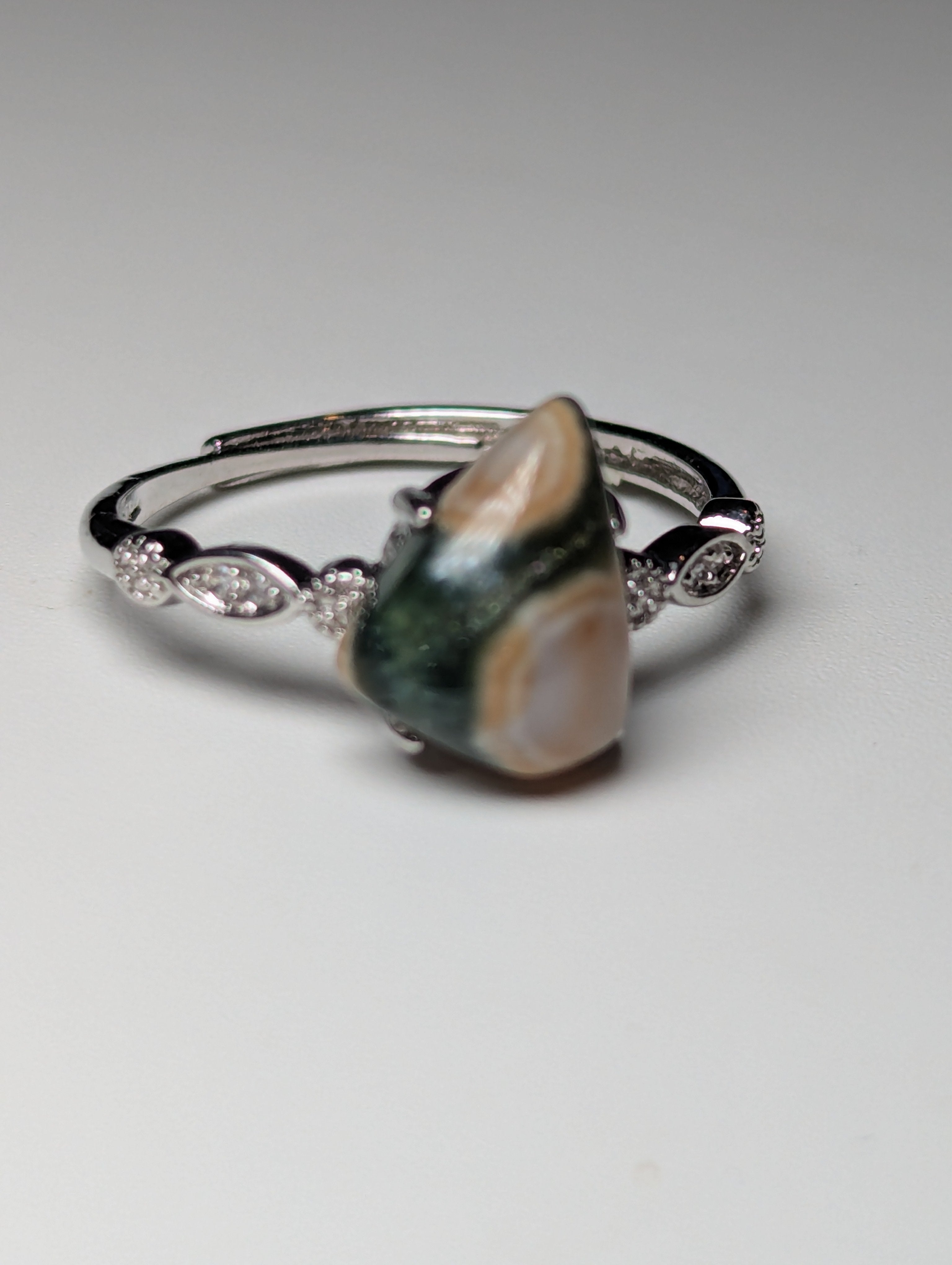 Ocean Jasper crystal Adjustable ring