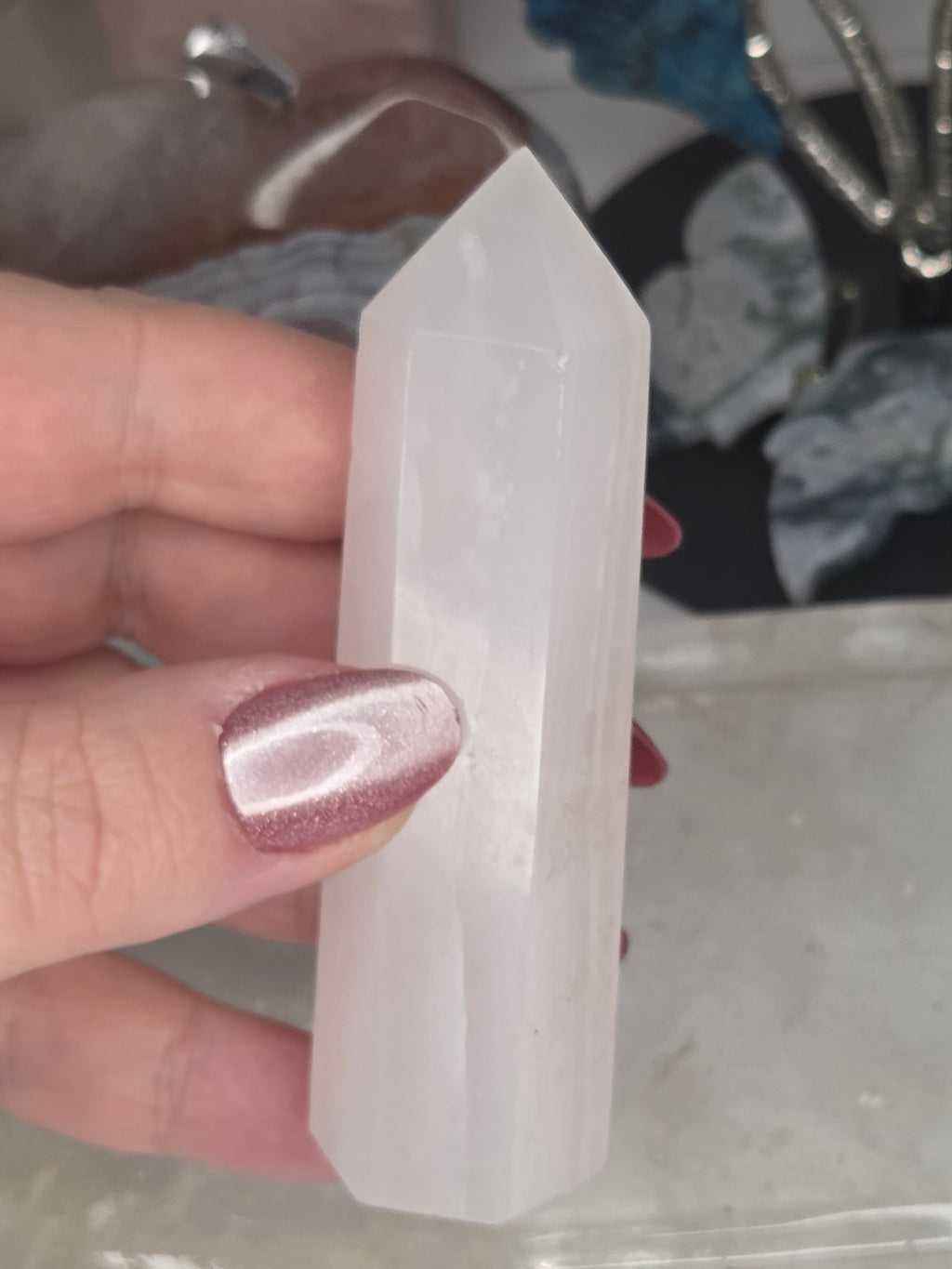 Mango calcite crystal tower