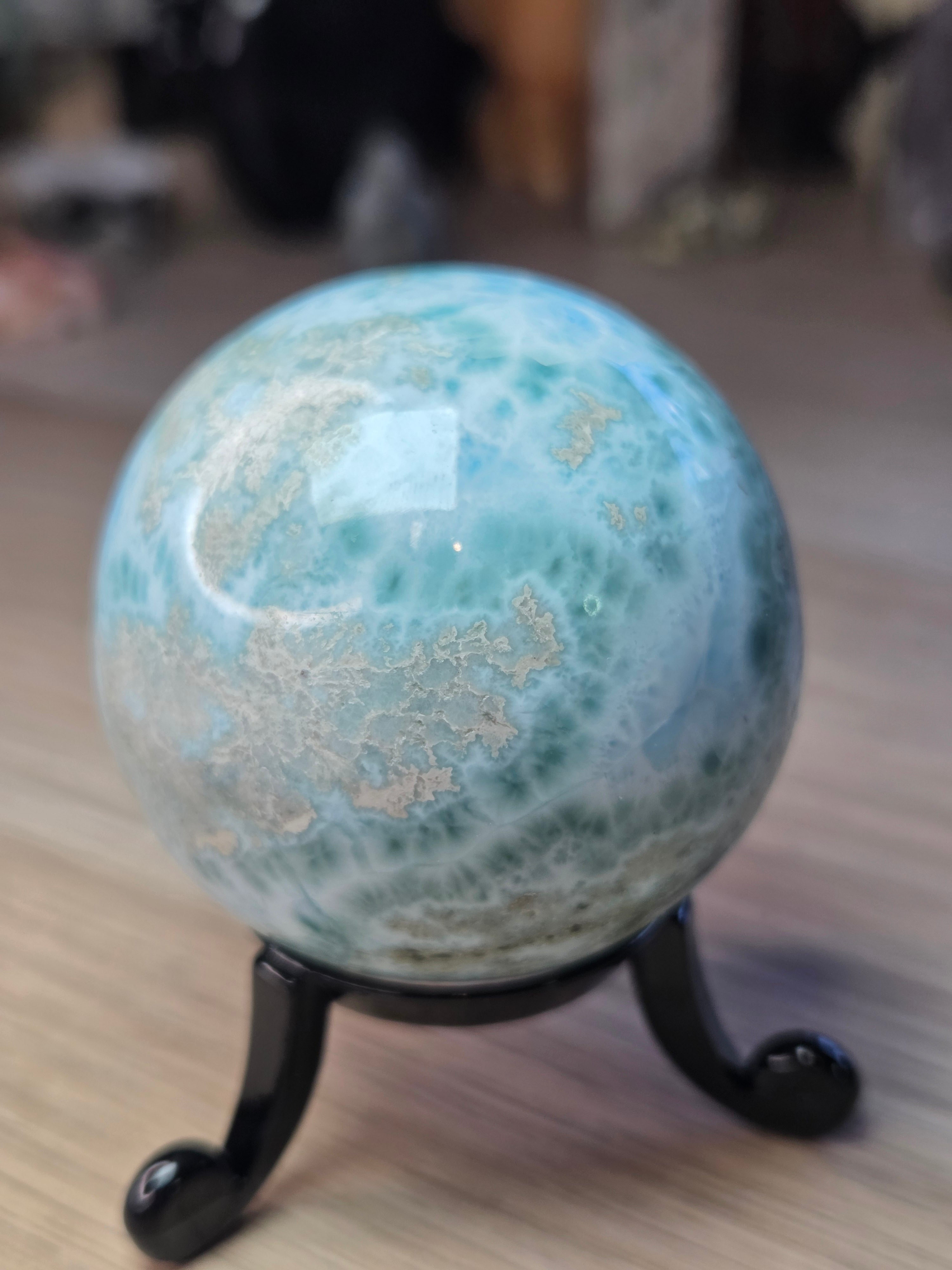 Larimar crystal sphere